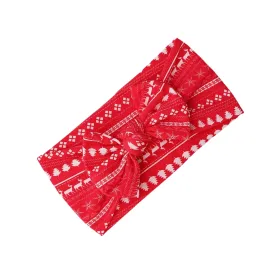 Soft n Stretchy Single Red Reindeer Christmas Baby Headband