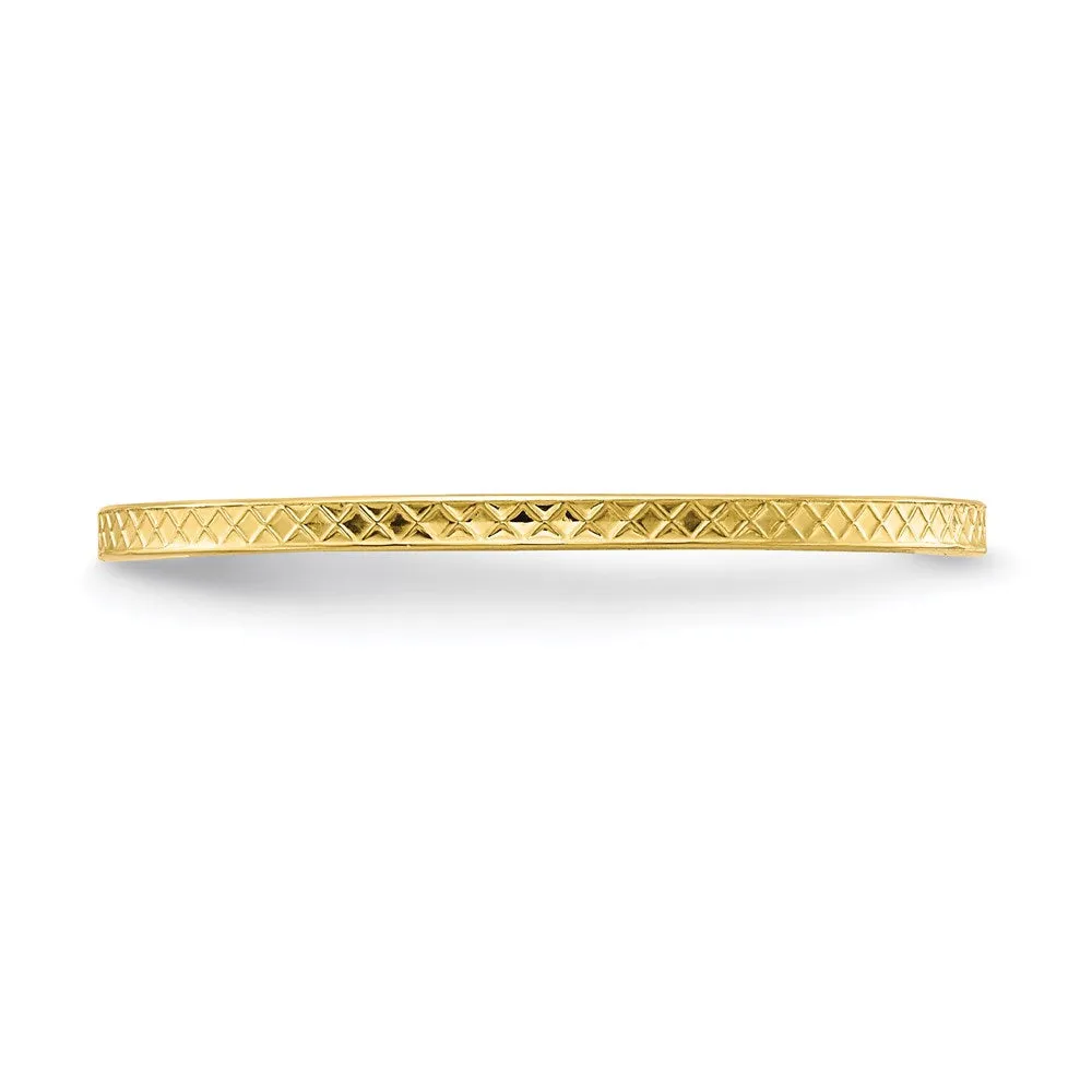 10K Gold 1.2mm Criss-Cross Pattern Stackable Band  | 1STK20-120Y