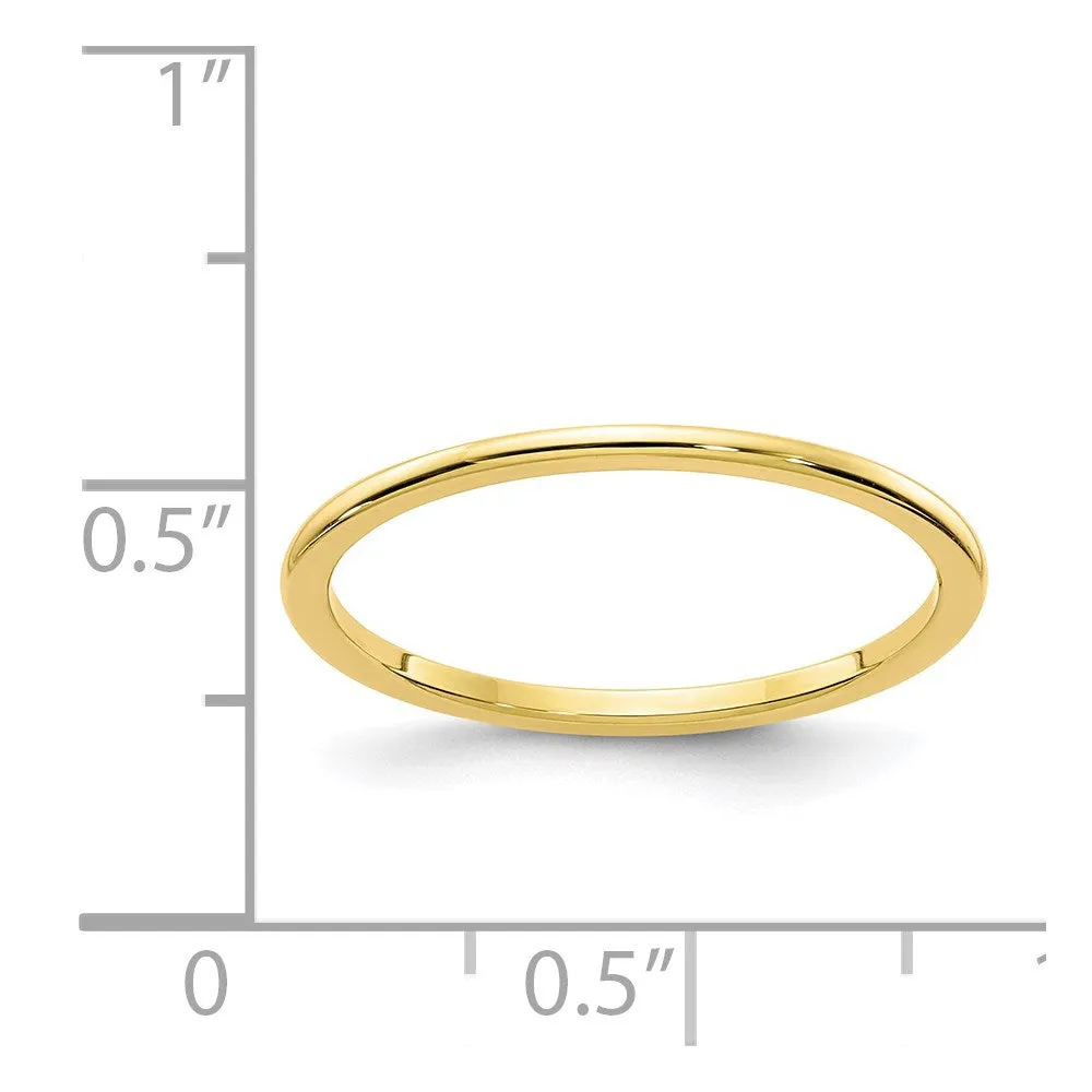 10K Gold 1.2mm Half Round Stackable Band | 1STK17-120Y