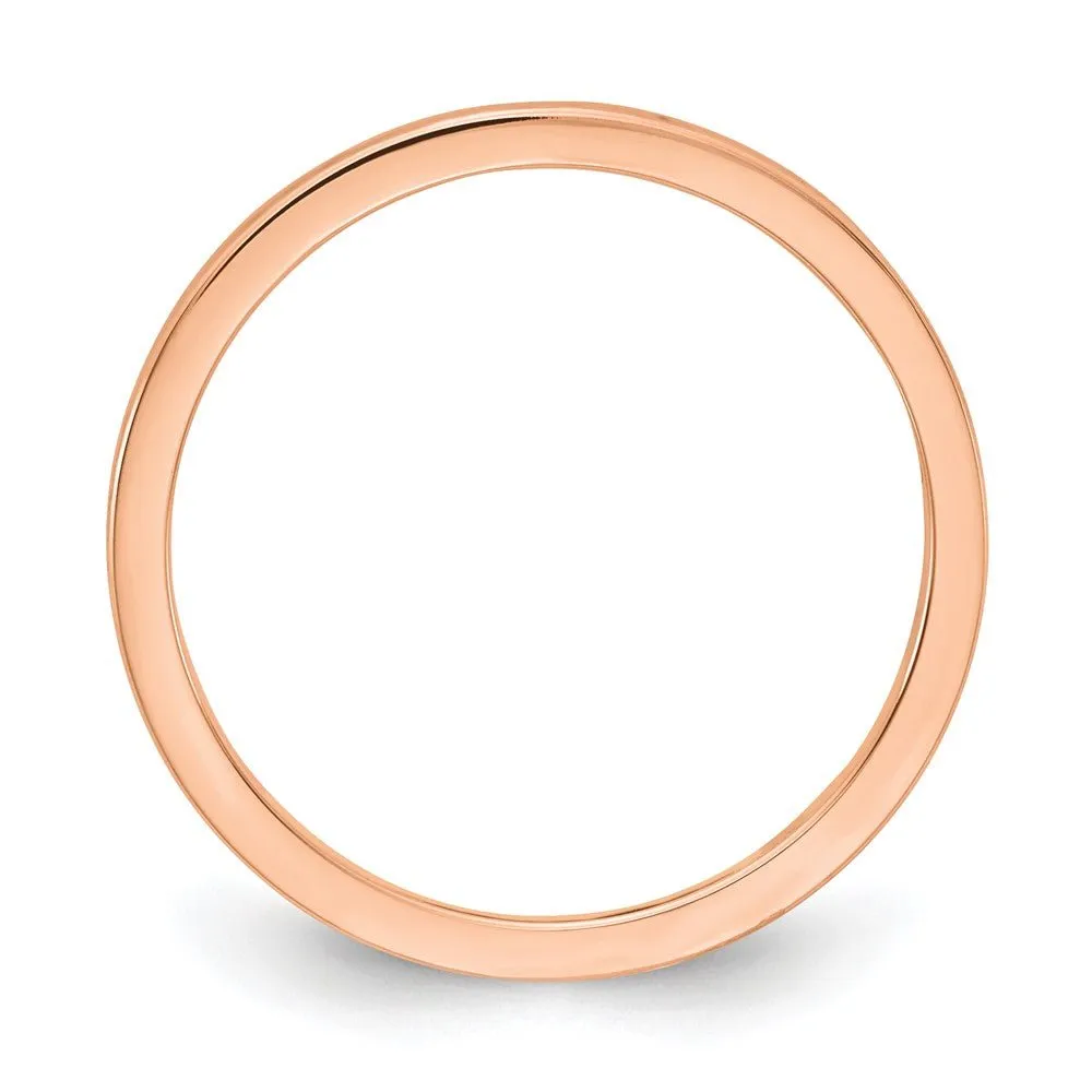 1.2mm 10k Rose Gold Crisscross Flat Stackable Band