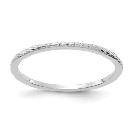 1.2mm 14k White Gold Twisted Pattern Stackable Band