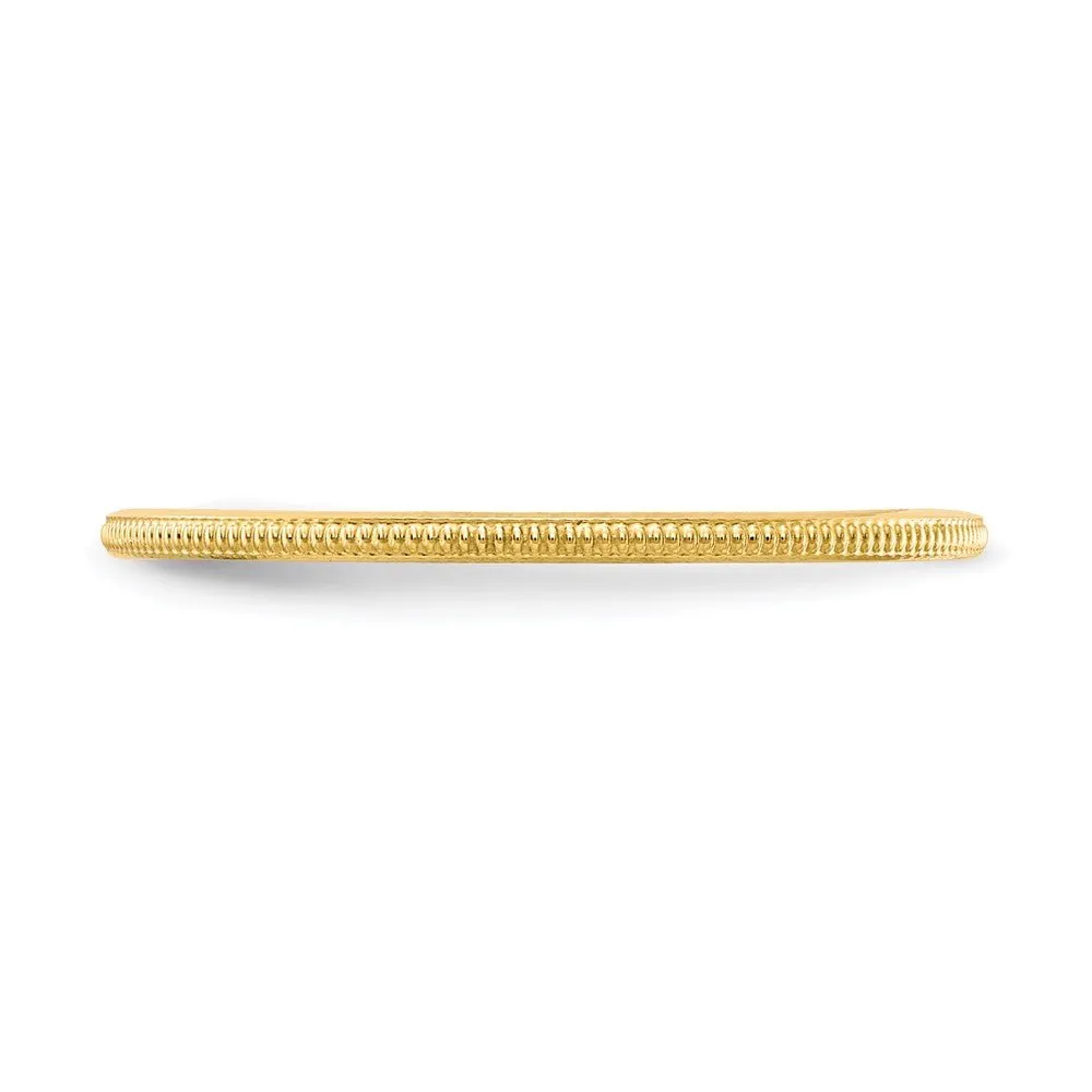 1.2mm 14k Yellow Gold Milgrain Stackable Band