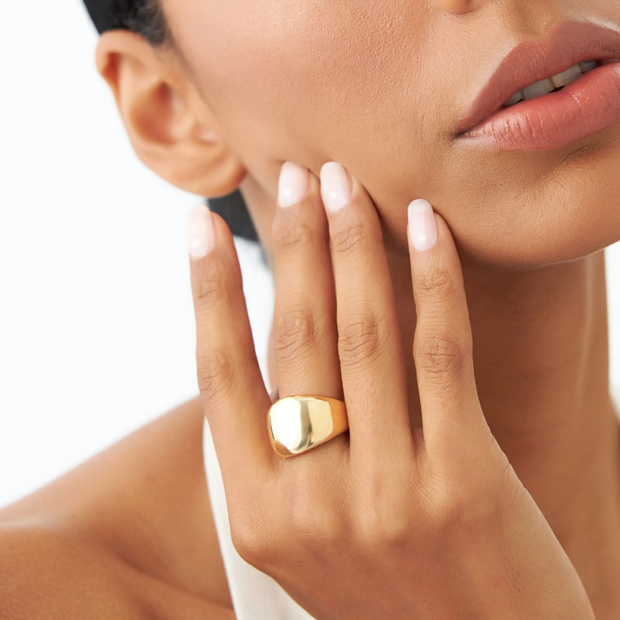 14k Chunky Gold Dome Graduating Statement Ring