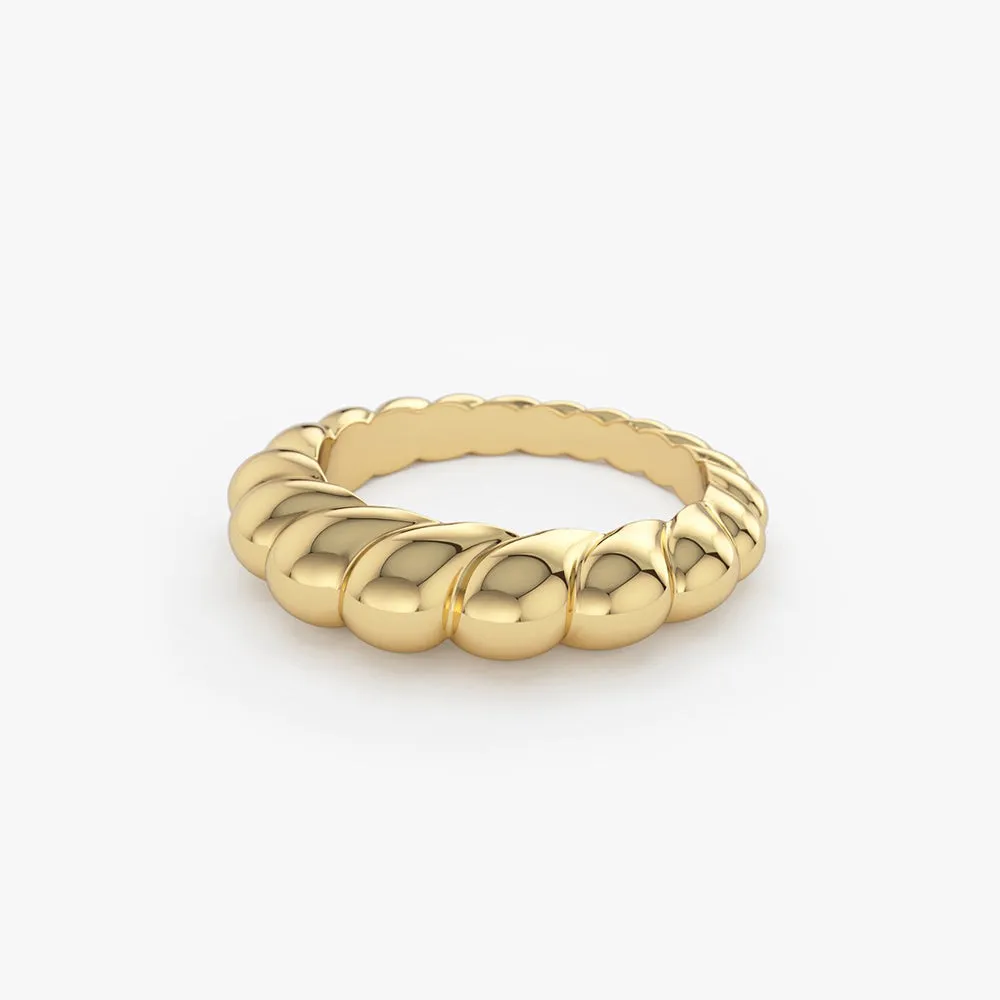 14k Chunky Twisted Dome Ring