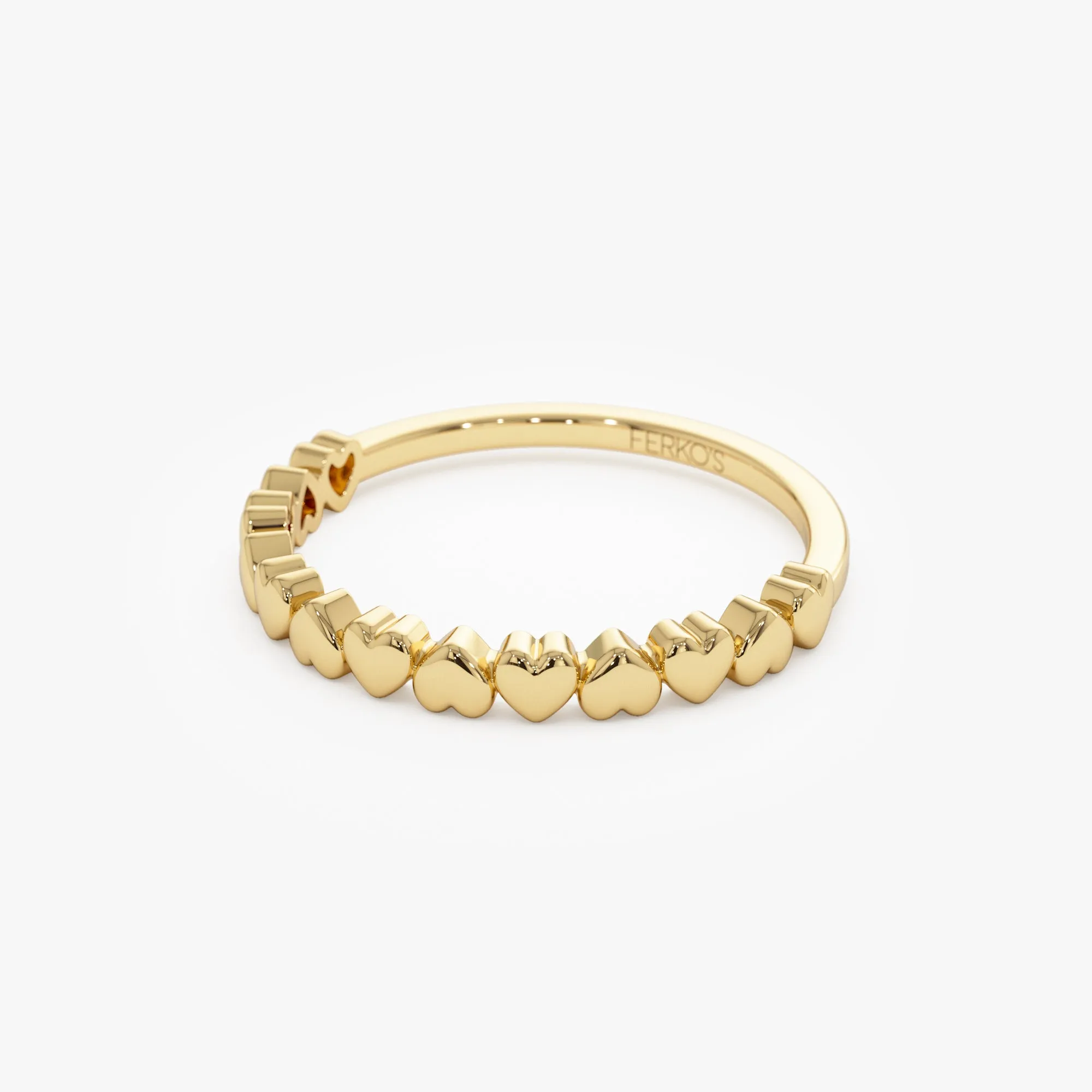 14k Dainty Heart Stacking Gold Ring