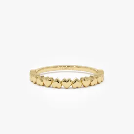 14k Dainty Heart Stacking Gold Ring