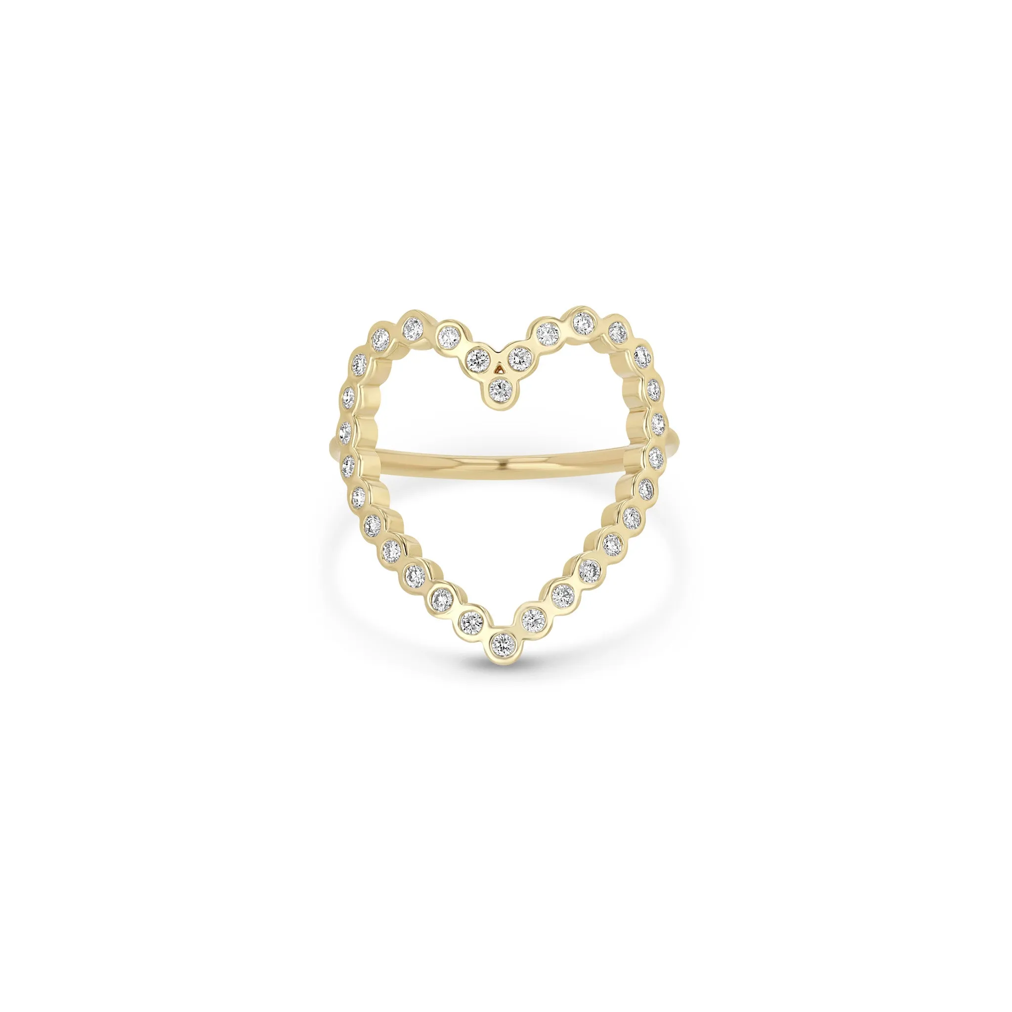 14k Diamond Bezel Heart Ring