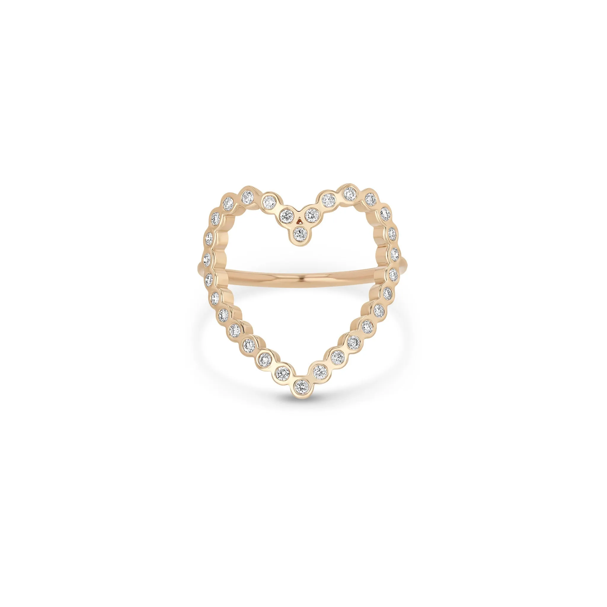 14k Diamond Bezel Heart Ring