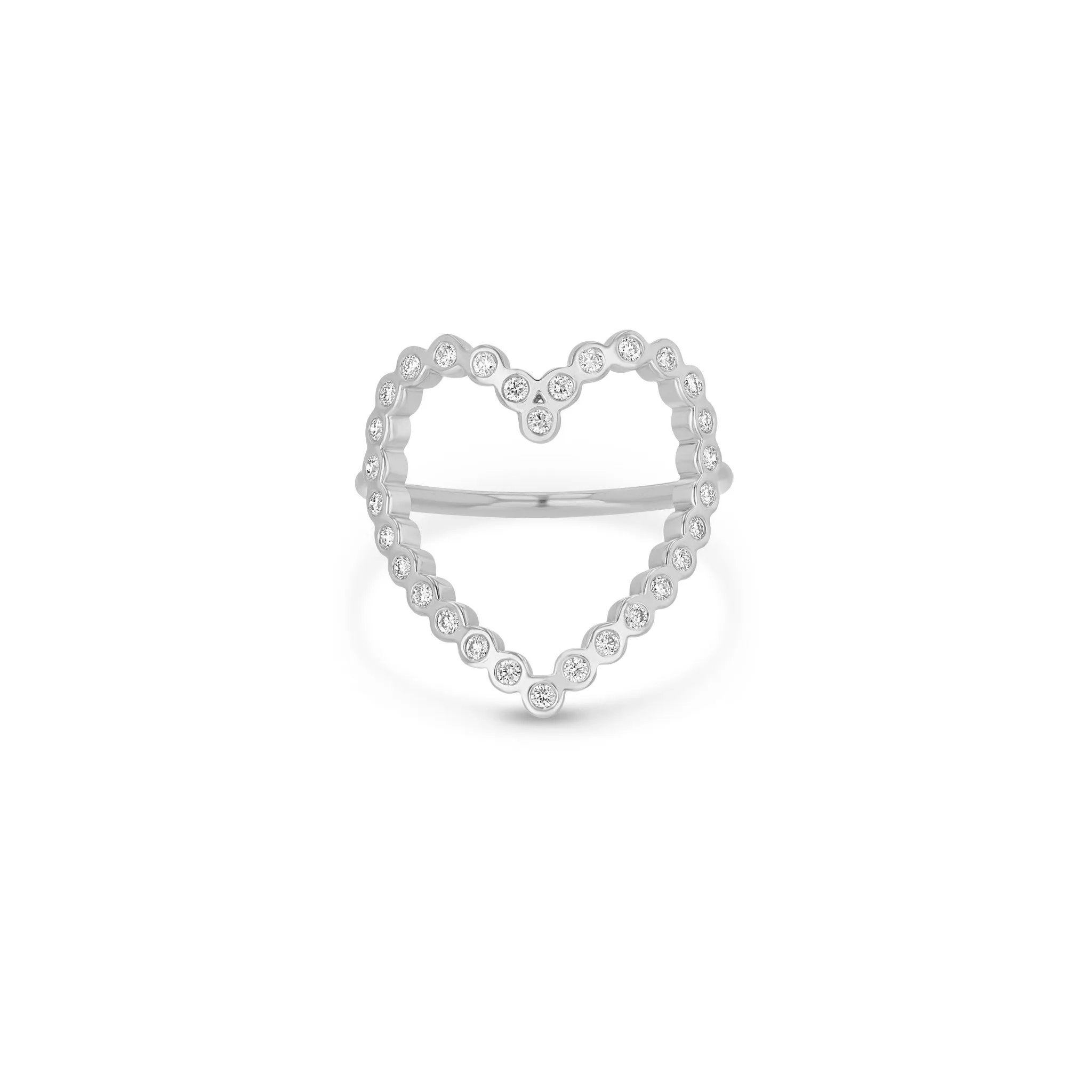 14k Diamond Bezel Heart Ring