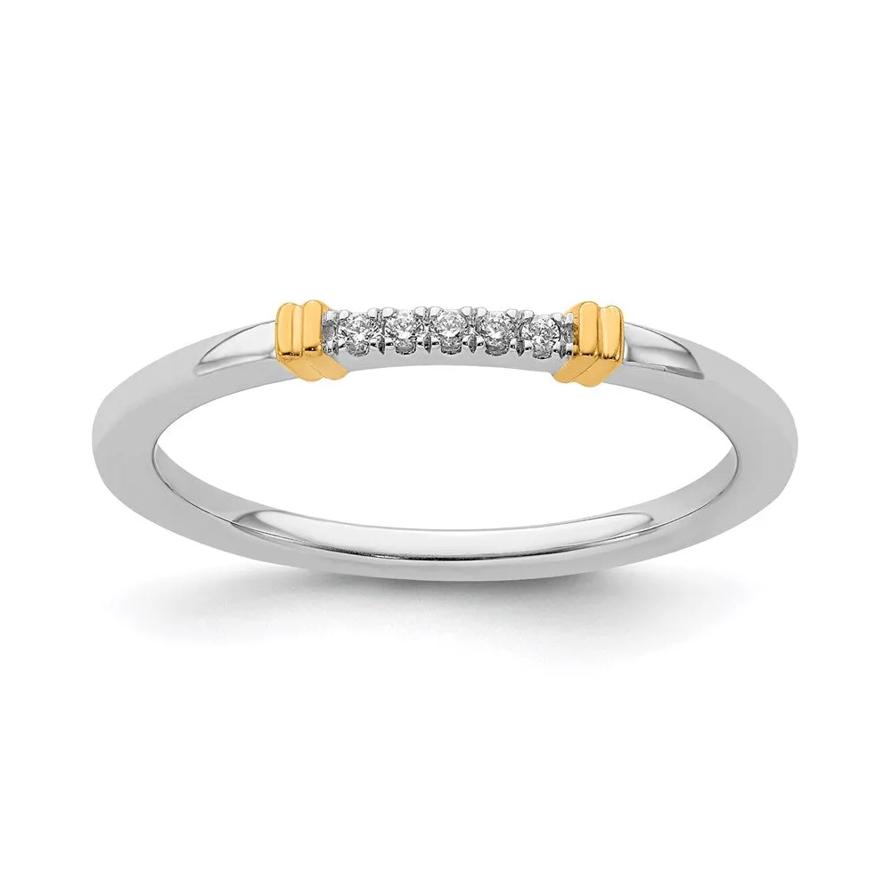 14k Two-Tone Stackable Expressions Diamond Ring | SK2093