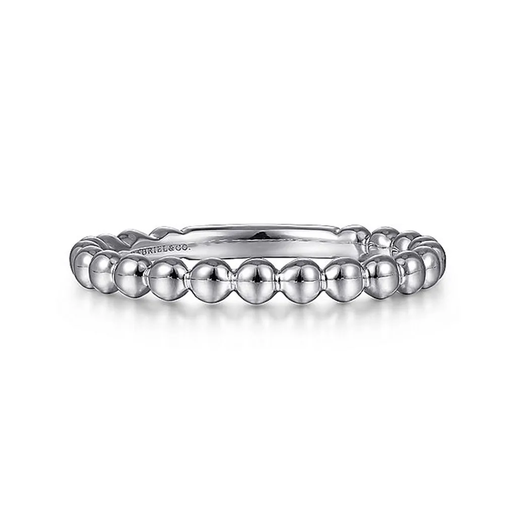 14K White Gold Bujukan Beaded Band