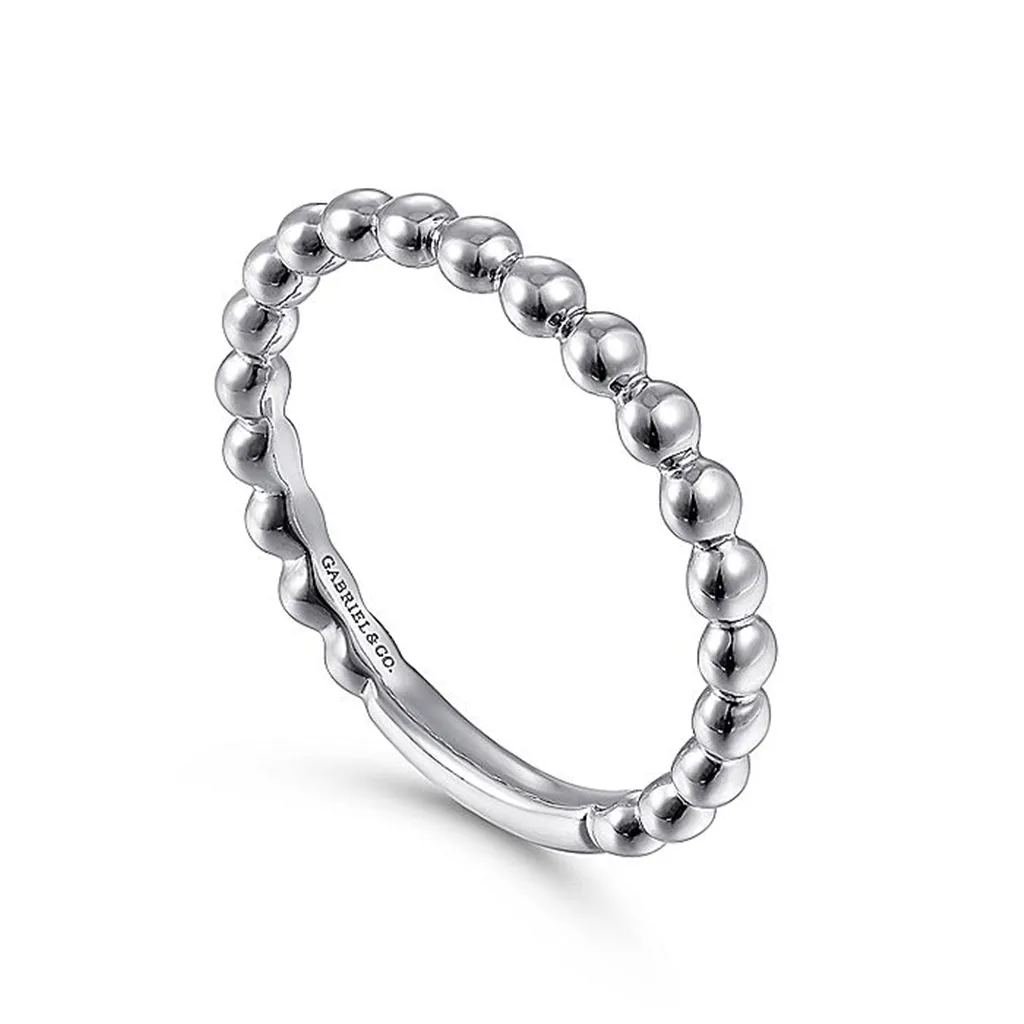 14K White Gold Bujukan Beaded Band