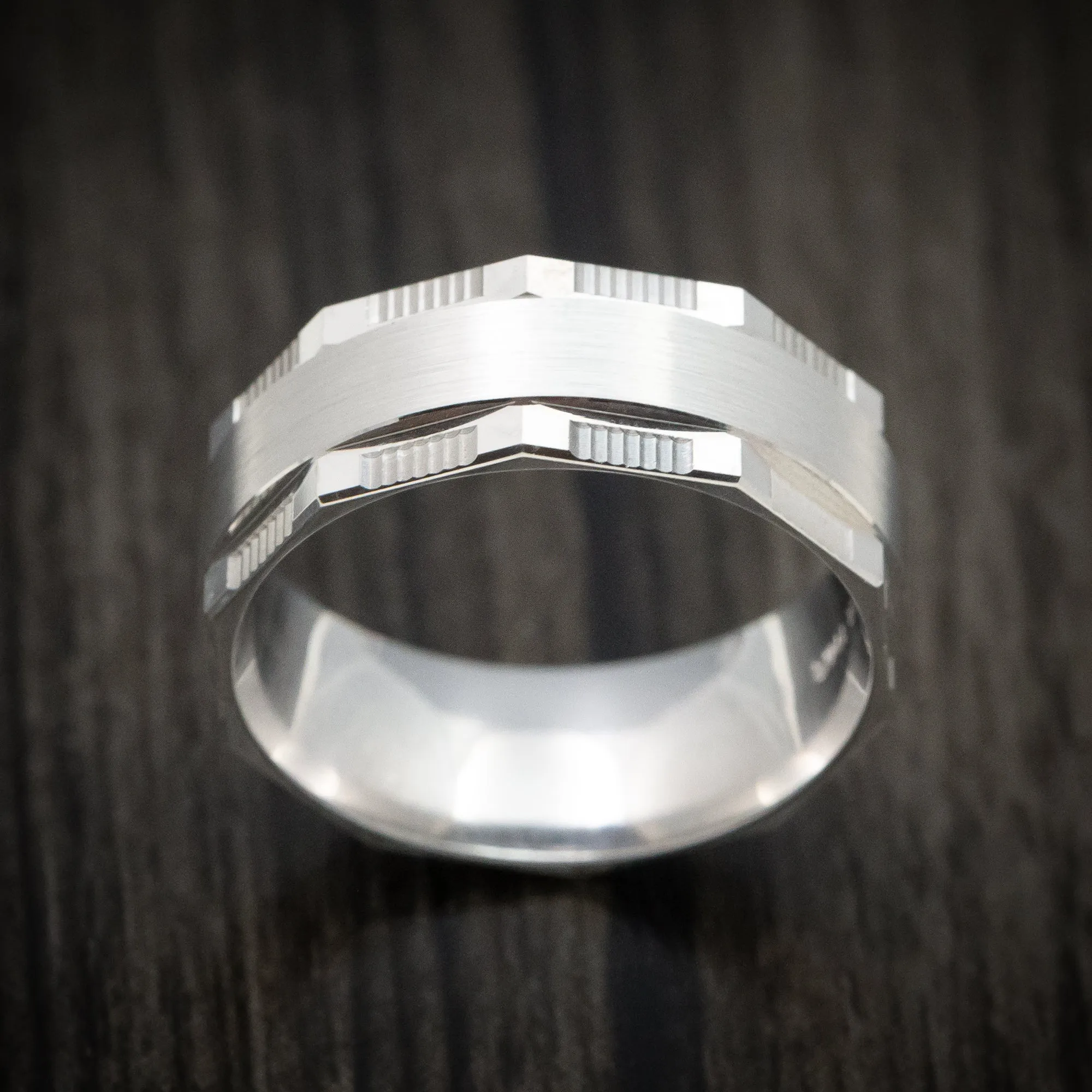 14K White Gold Men's Ring Custom Made Wedding Band