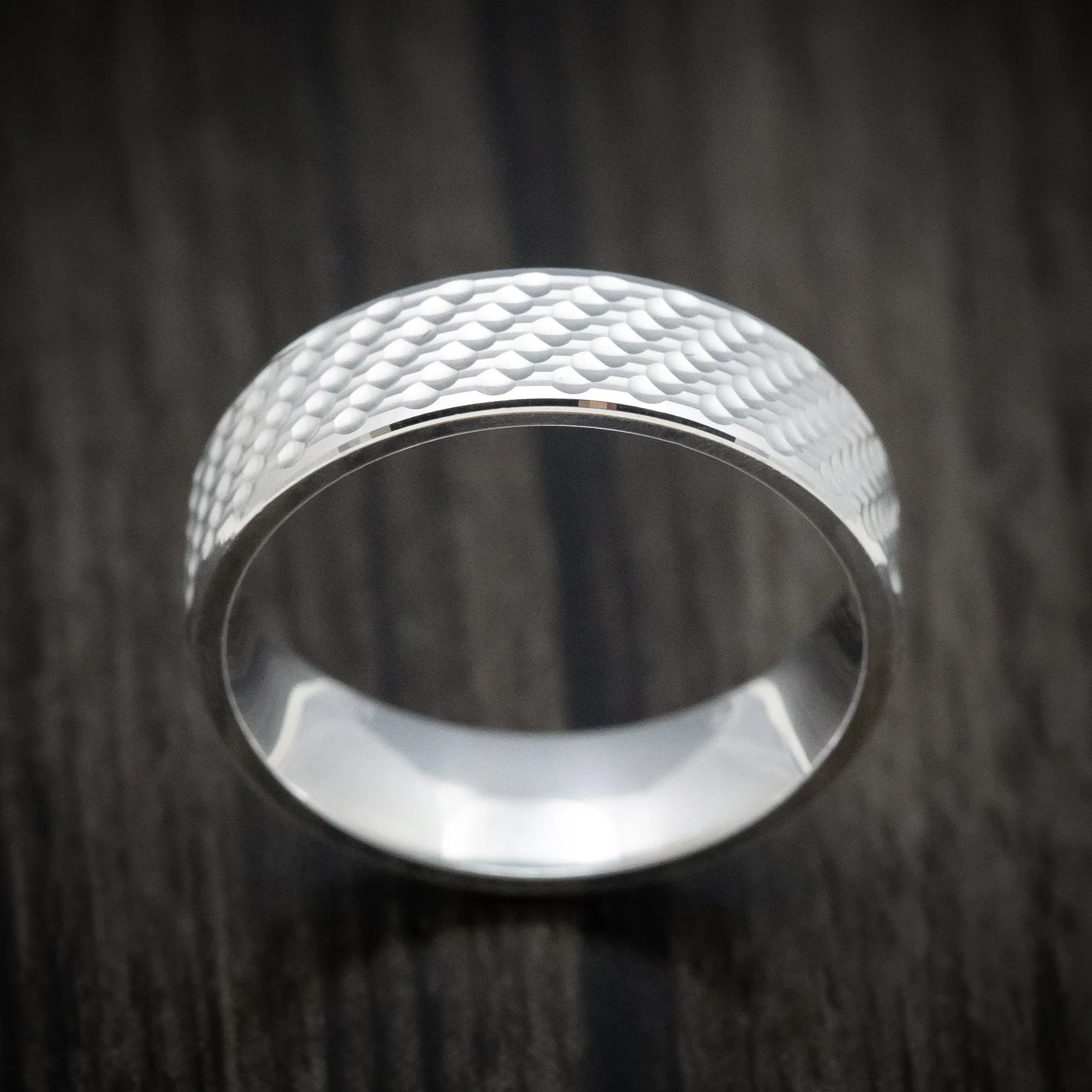 14K White Gold Men's Ring Custom Wedding Band