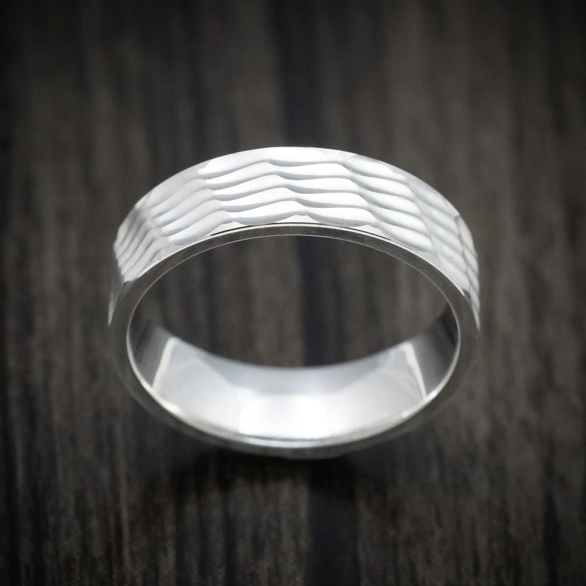 14K White Gold Men's Ring Custom Wedding Band