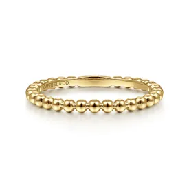 14K Yellow Gold Bujukan Beaded Stackable Ring