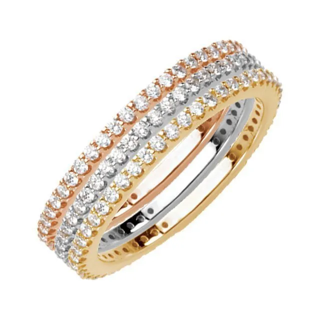 14KT GOLD 1/3 CTW ROUND DIAMOND STACKABLE RING