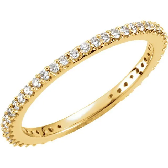 14KT GOLD 1/3 CTW ROUND DIAMOND STACKABLE RING