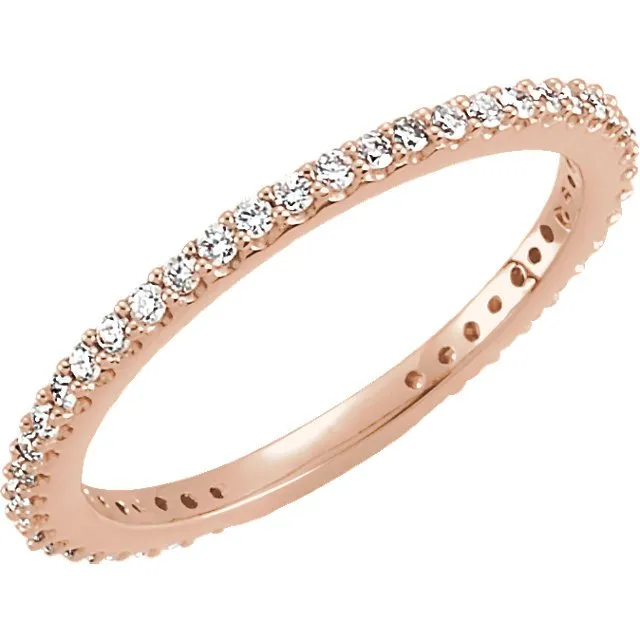 14KT GOLD 1/3 CTW ROUND DIAMOND STACKABLE RING