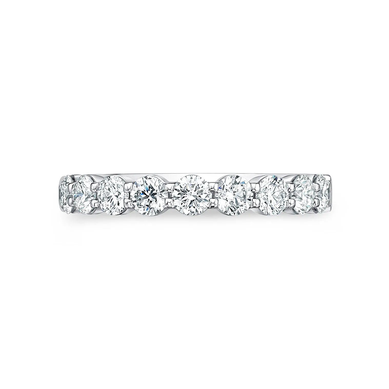 18K WHITE GOLD PETITE PRONG 9-STONE BAND 1.00CT