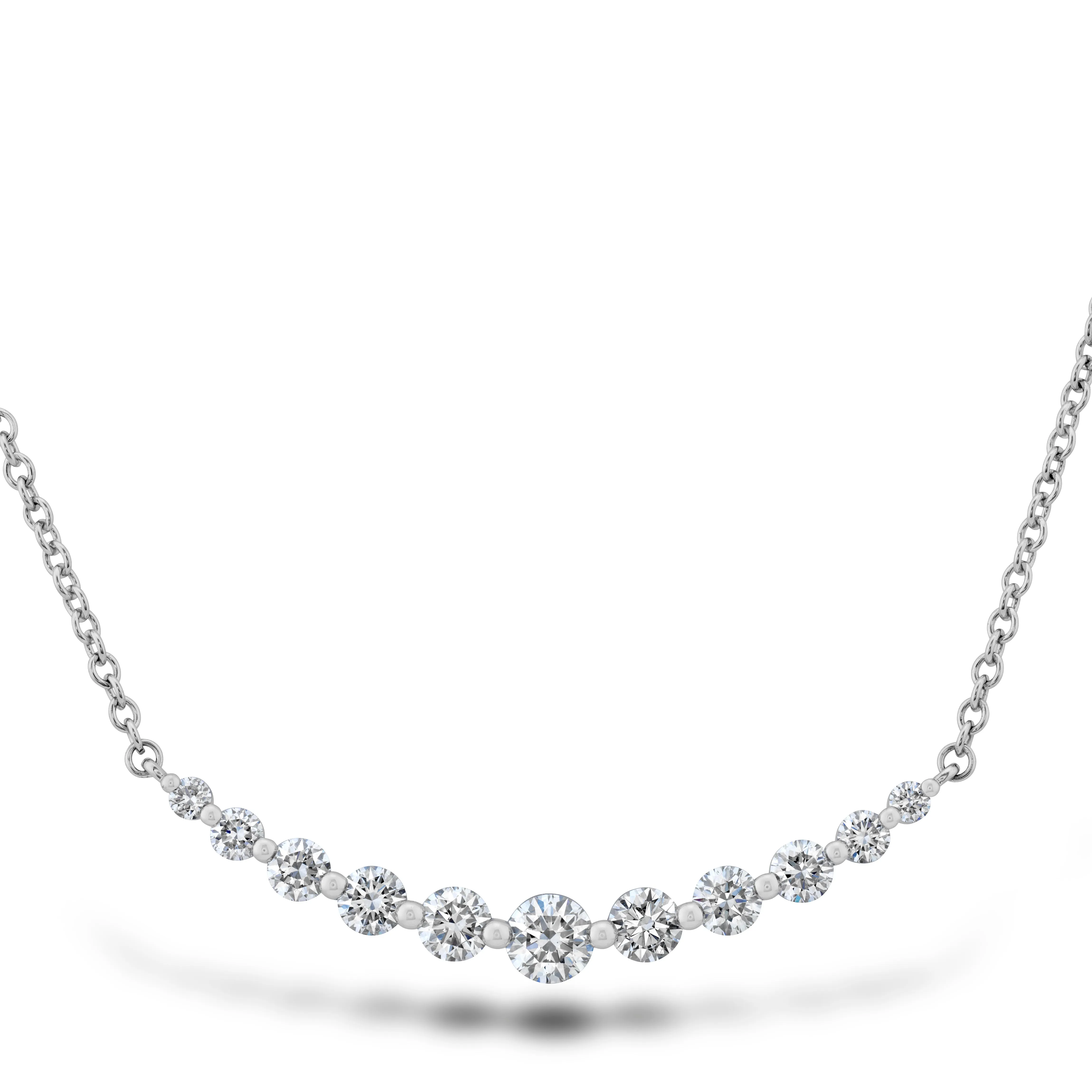 18KW DIAMOND SMILE NECKLACE .61CT