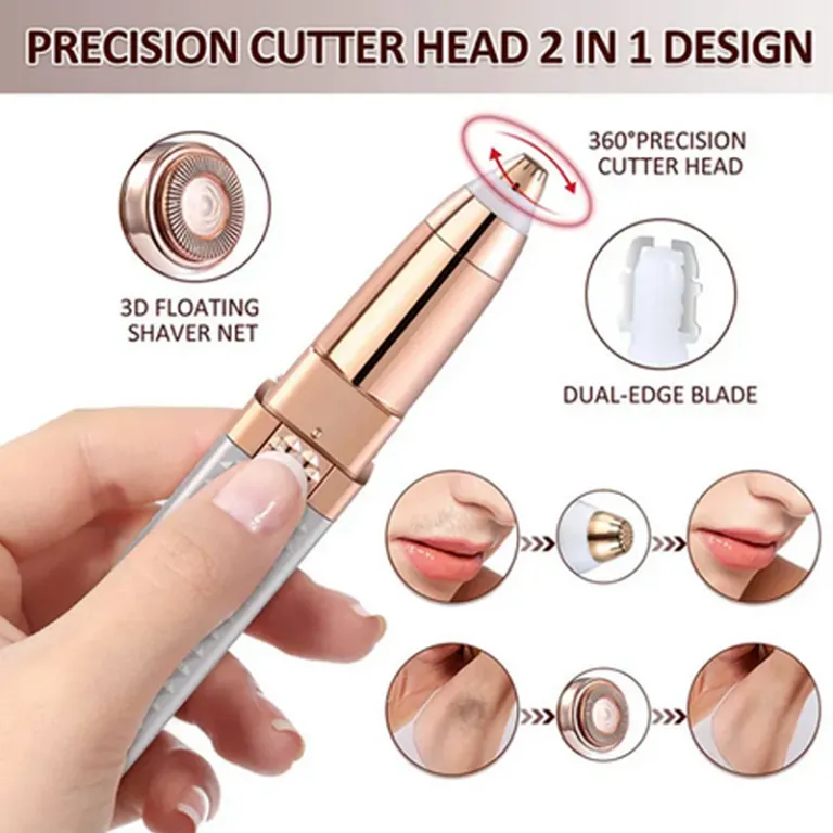 2 in 1 Facial Hair Remover Eyebrow Trimmer USB-Rechargeable