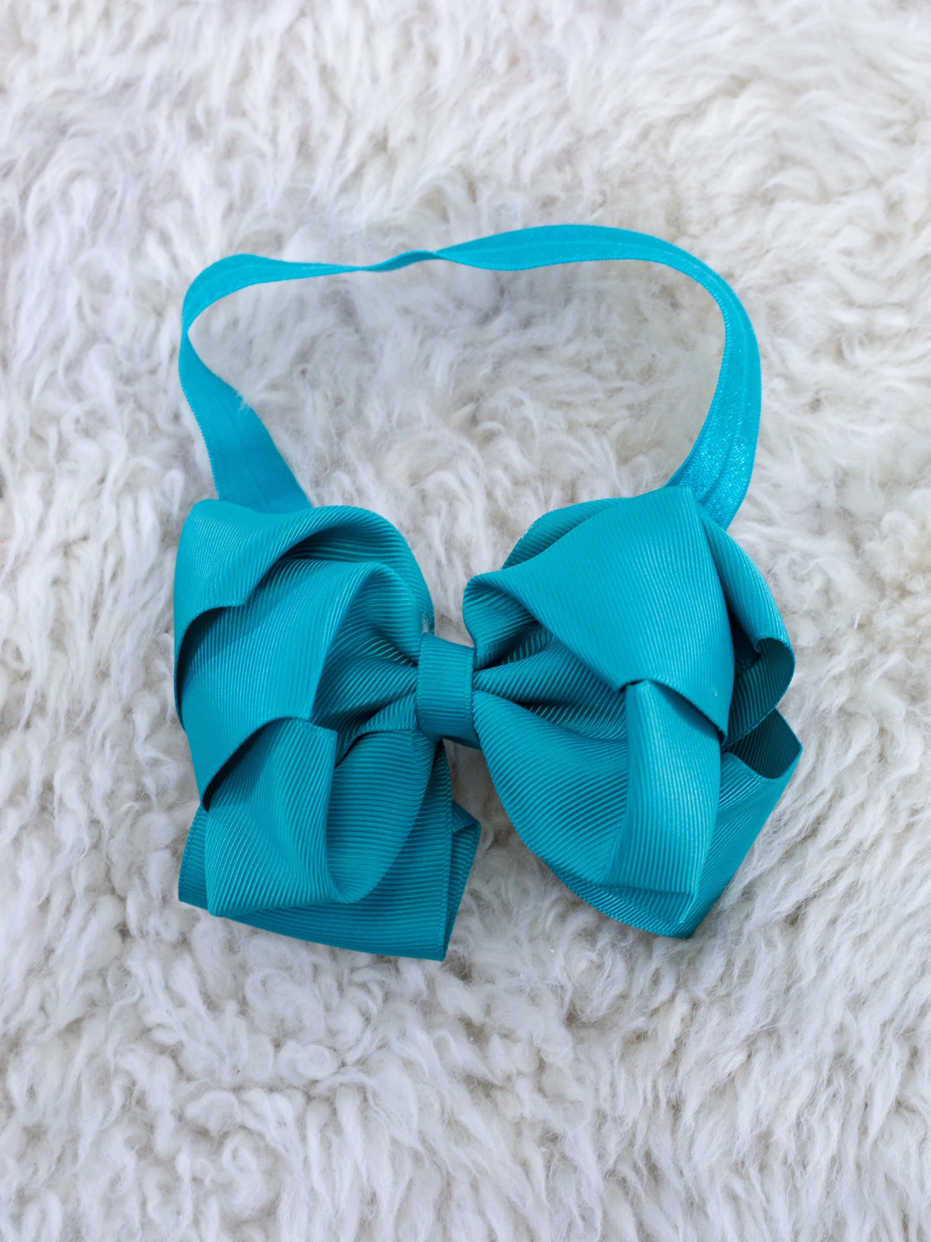 5 Inch Double Layer Bow With Headband - 29 Colors Available