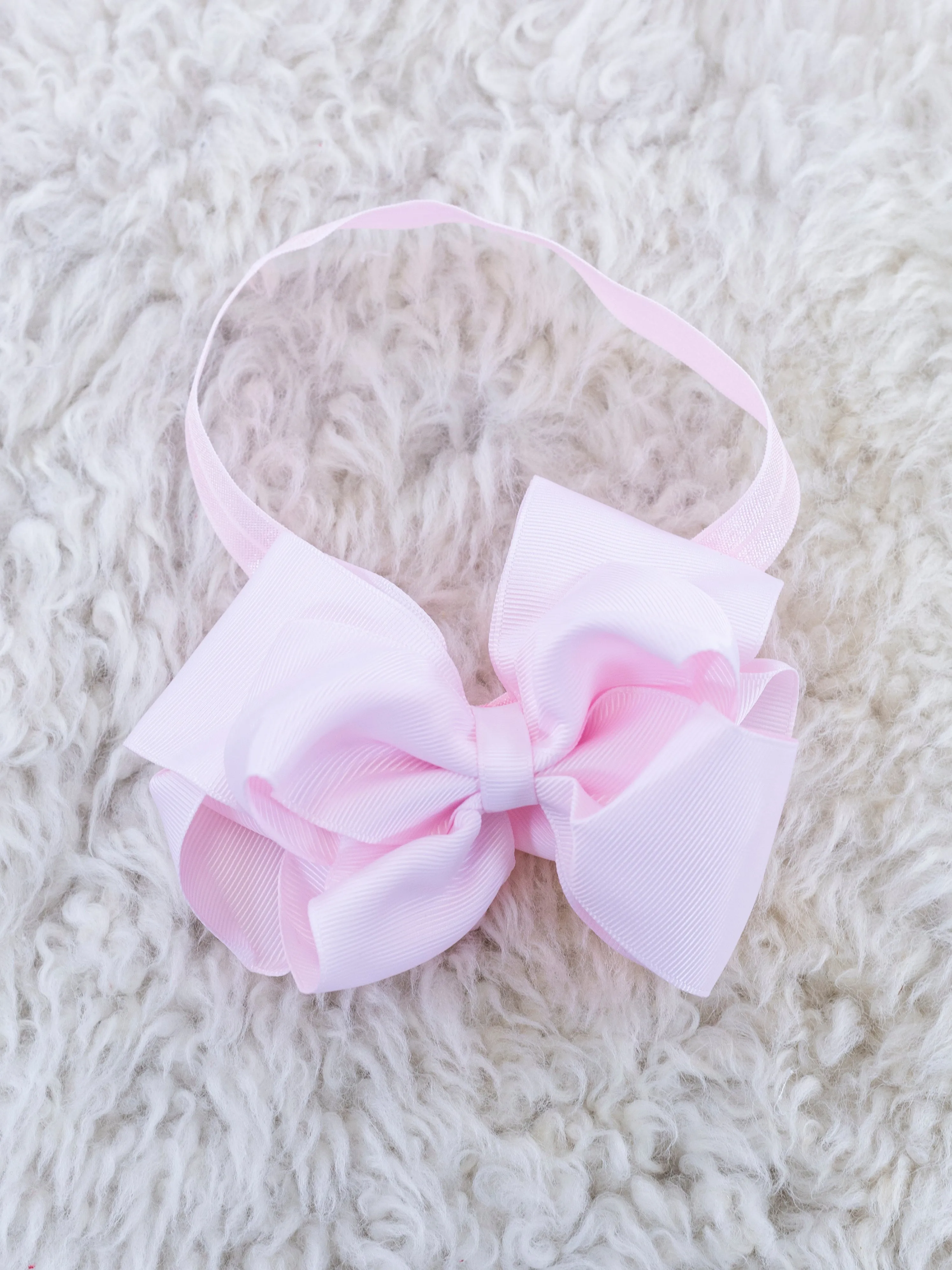 5 Inch Double Layer Bow With Headband - 29 Colors Available