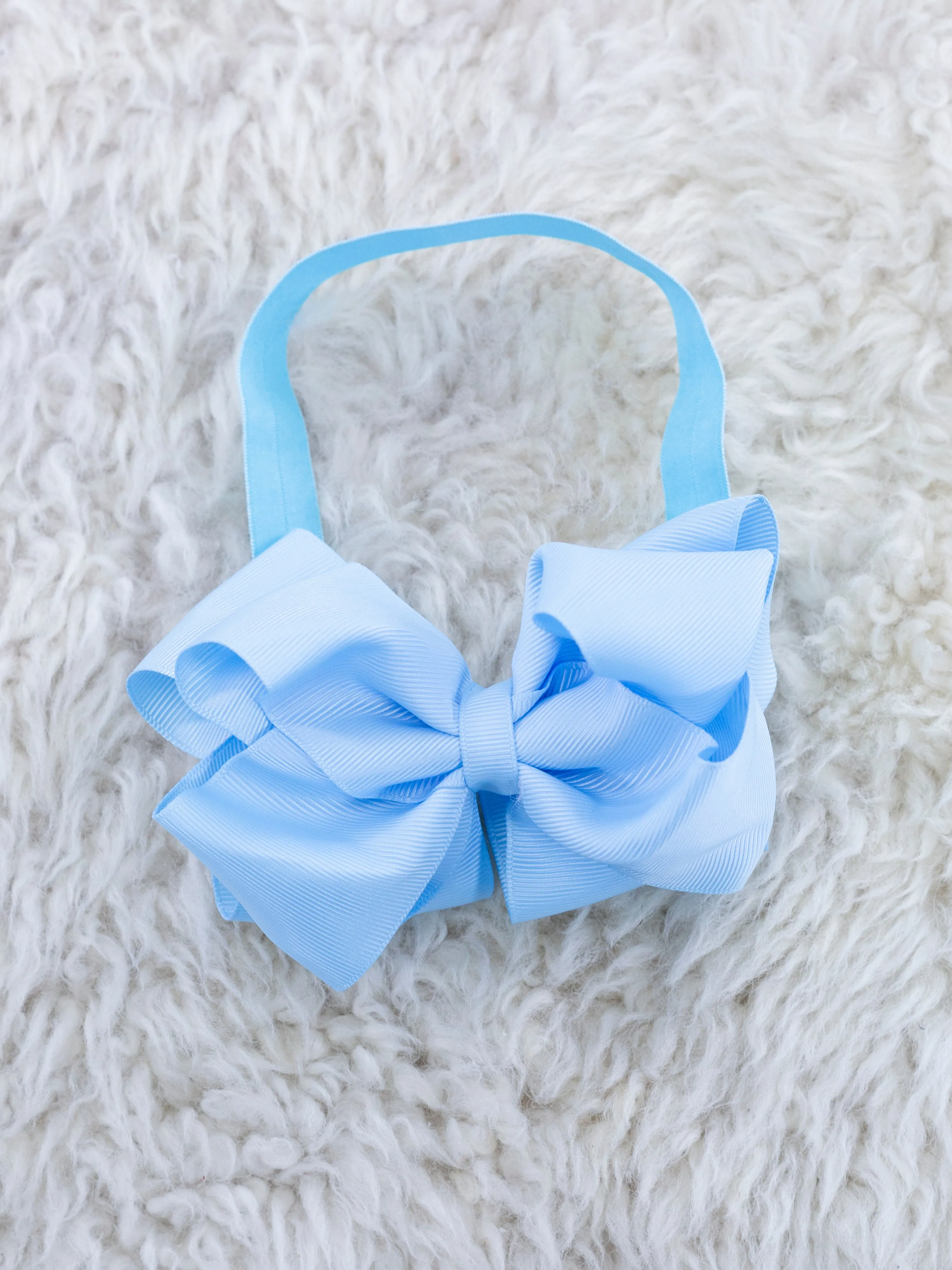 5 Inch Double Layer Bow With Headband - 29 Colors Available