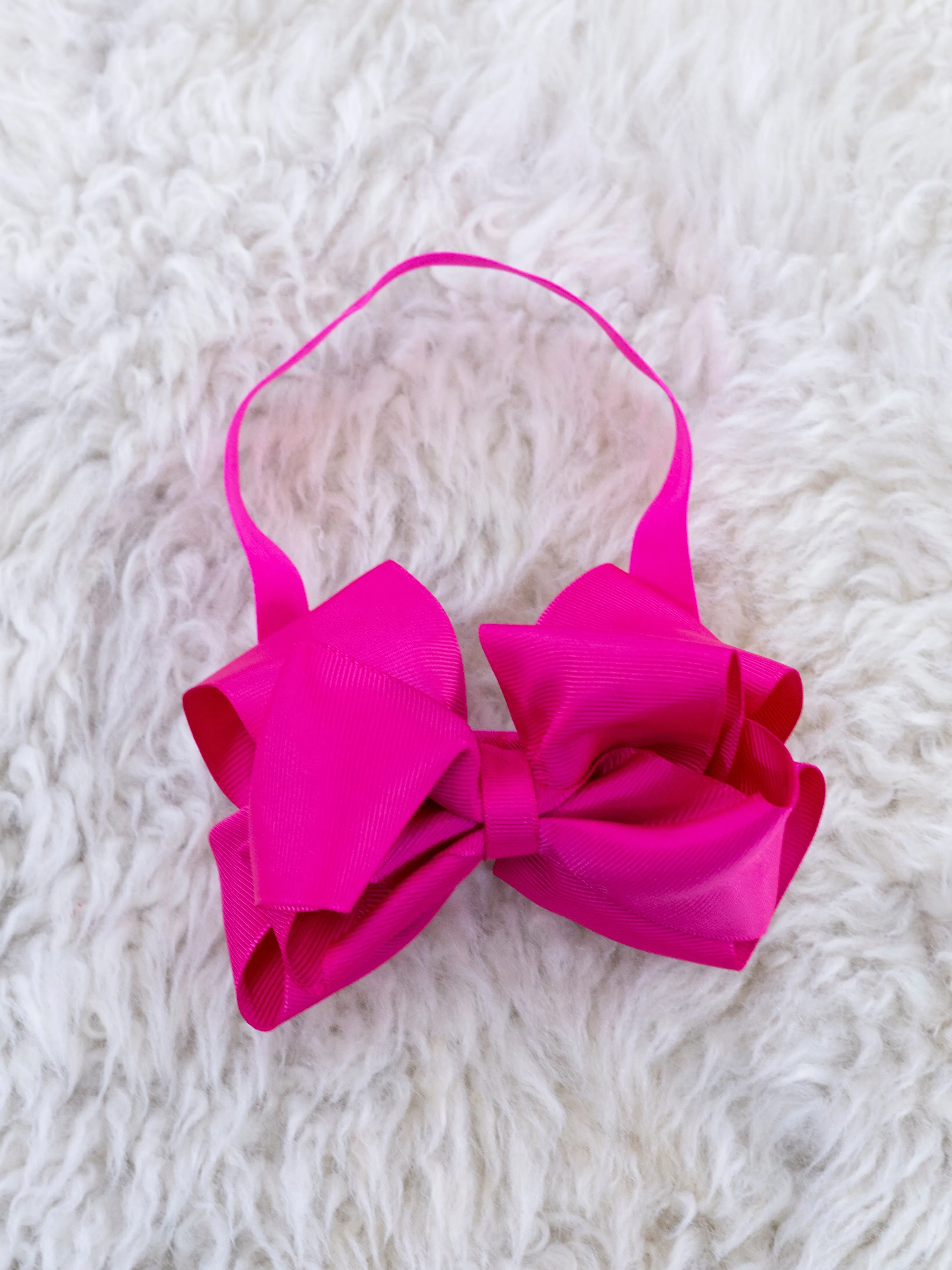 5 Inch Double Layer Bow With Headband - 29 Colors Available