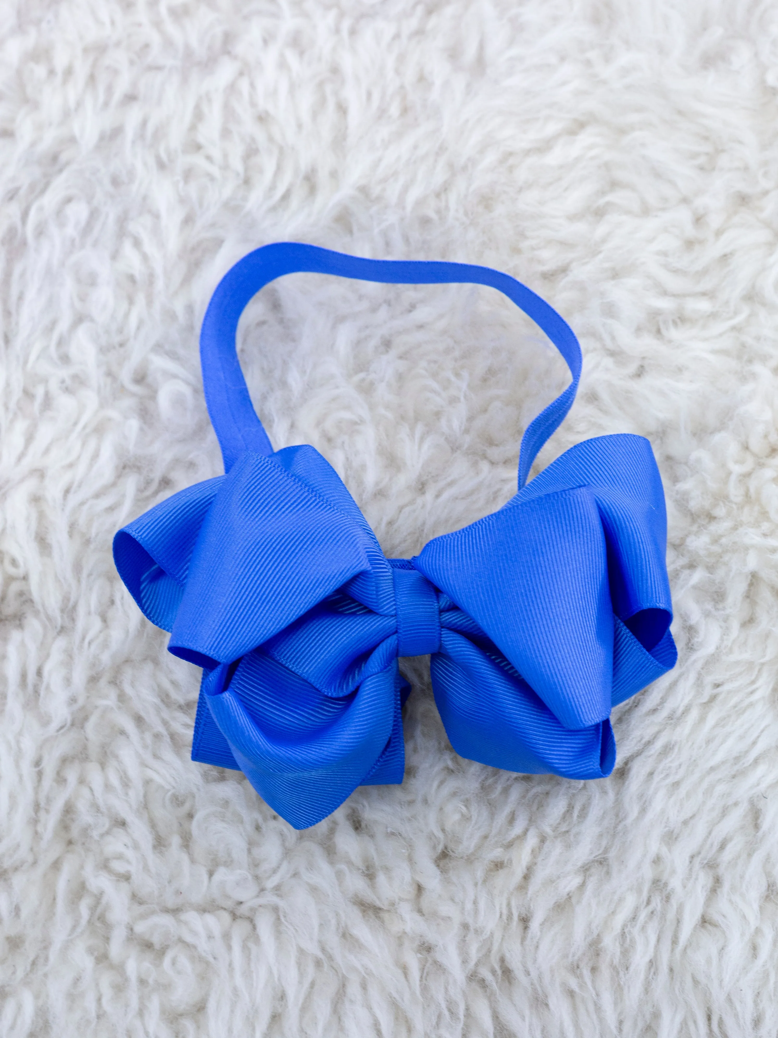 5 Inch Double Layer Bow With Headband - 29 Colors Available