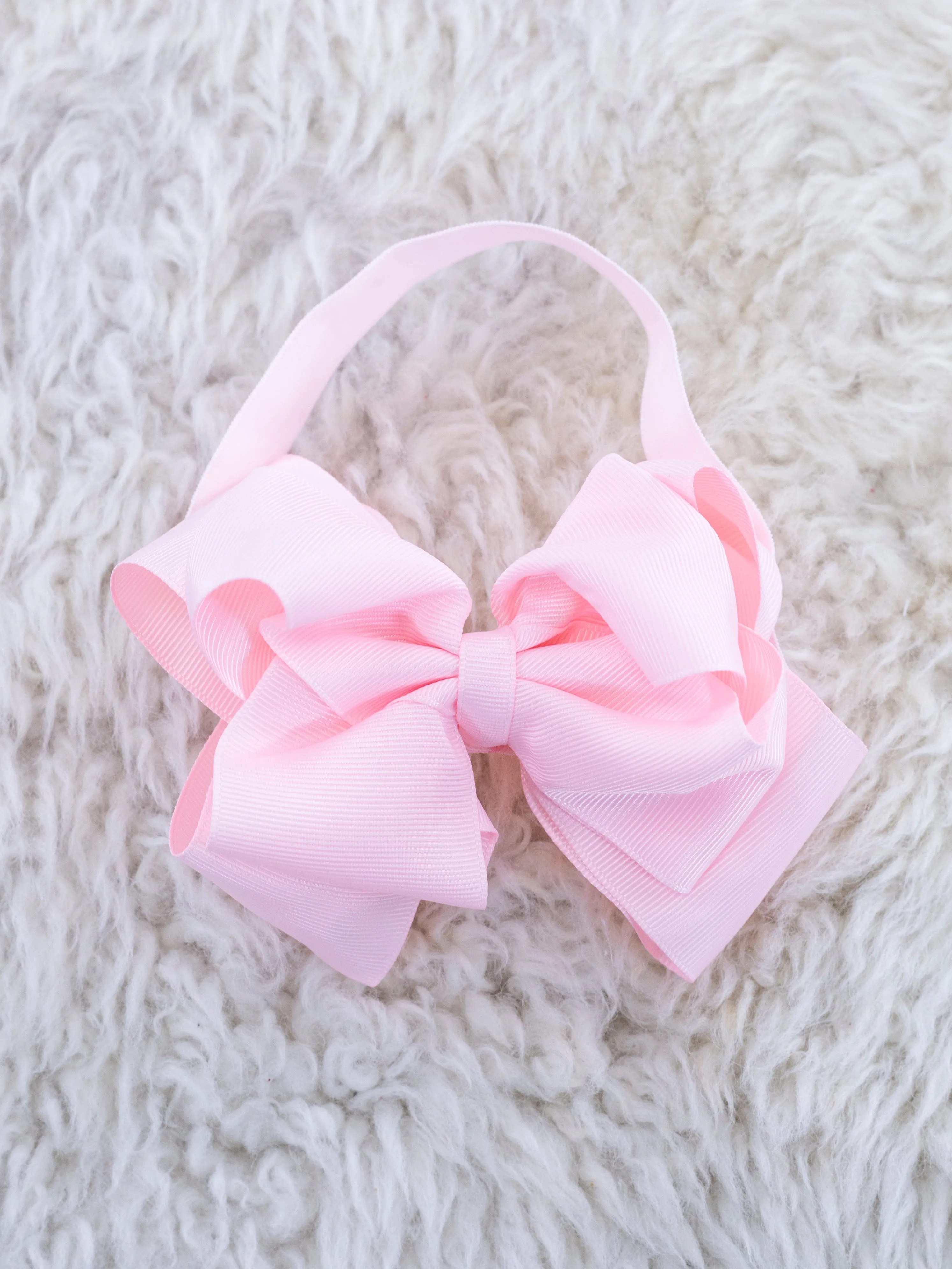 5 Inch Double Layer Bow With Headband - 29 Colors Available