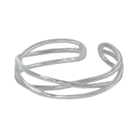 925 Silver Three Line Interconnected Ring