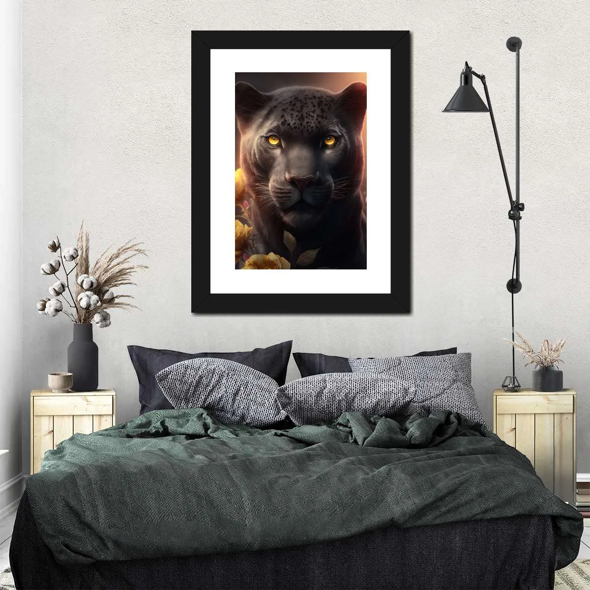 A Black Panther Portrait Wall Art