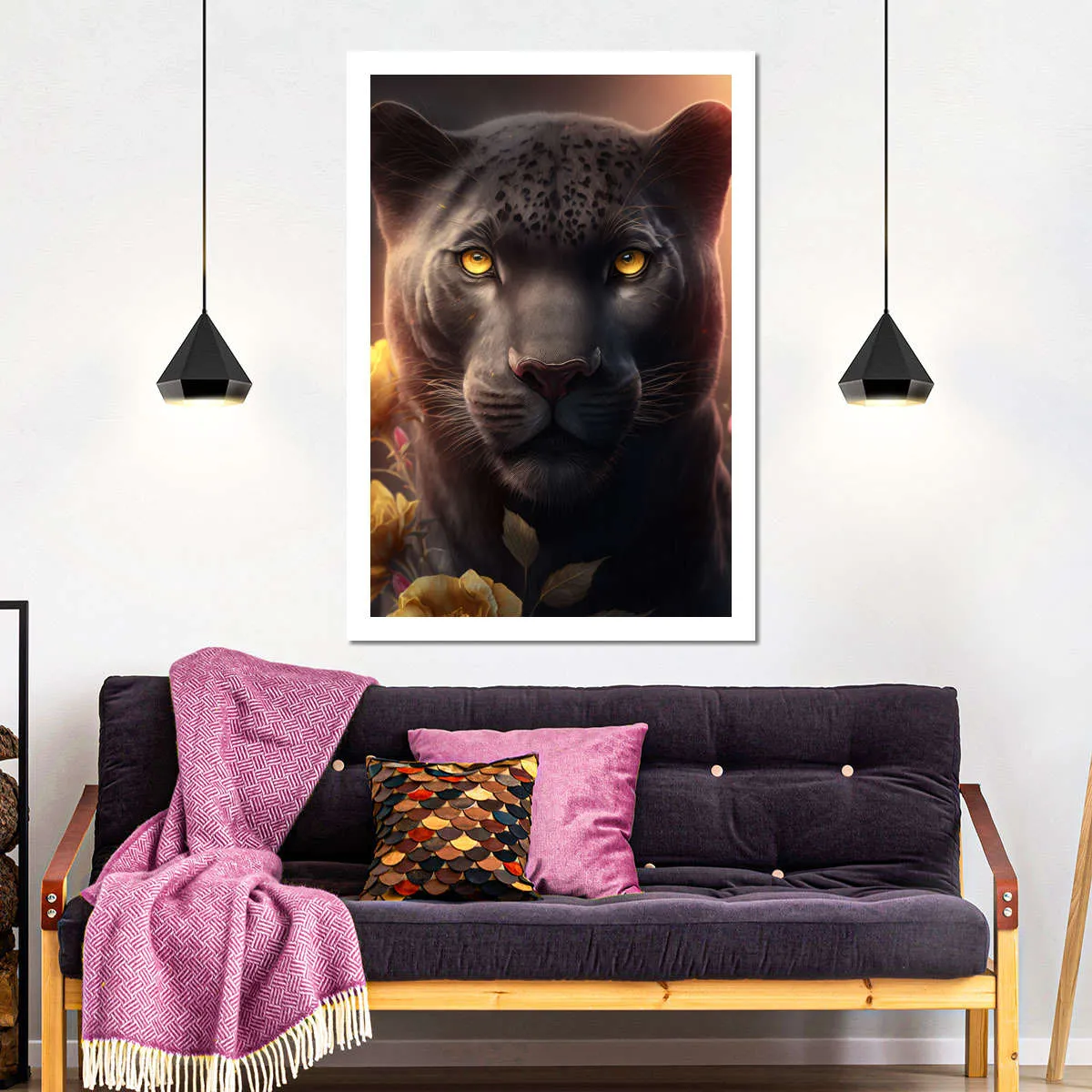 A Black Panther Portrait Wall Art