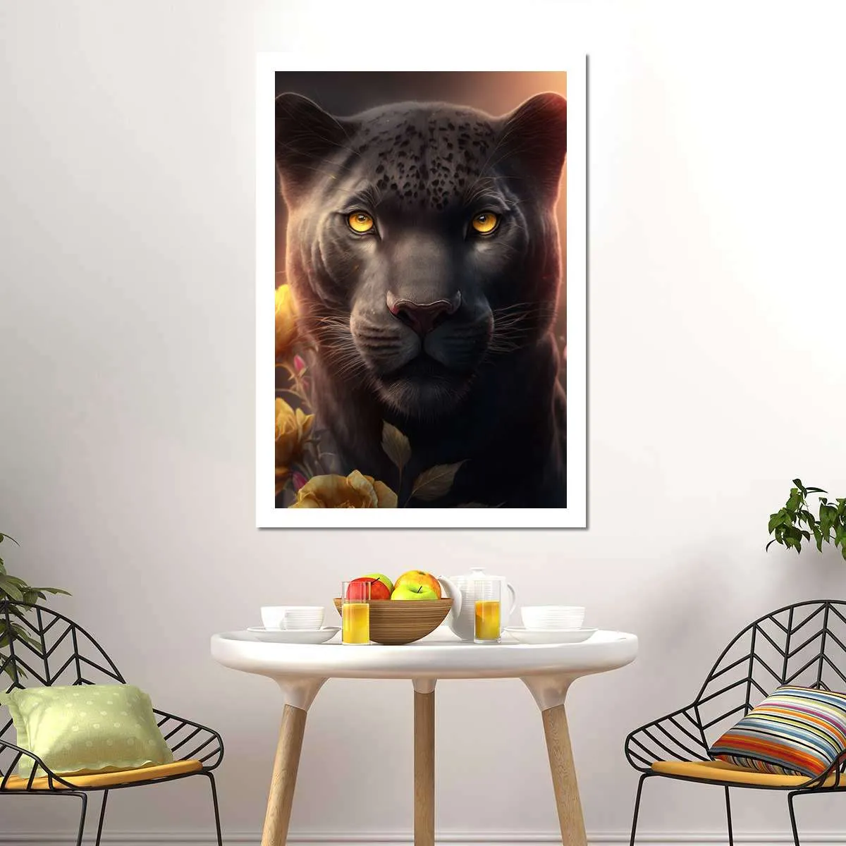 A Black Panther Portrait Wall Art