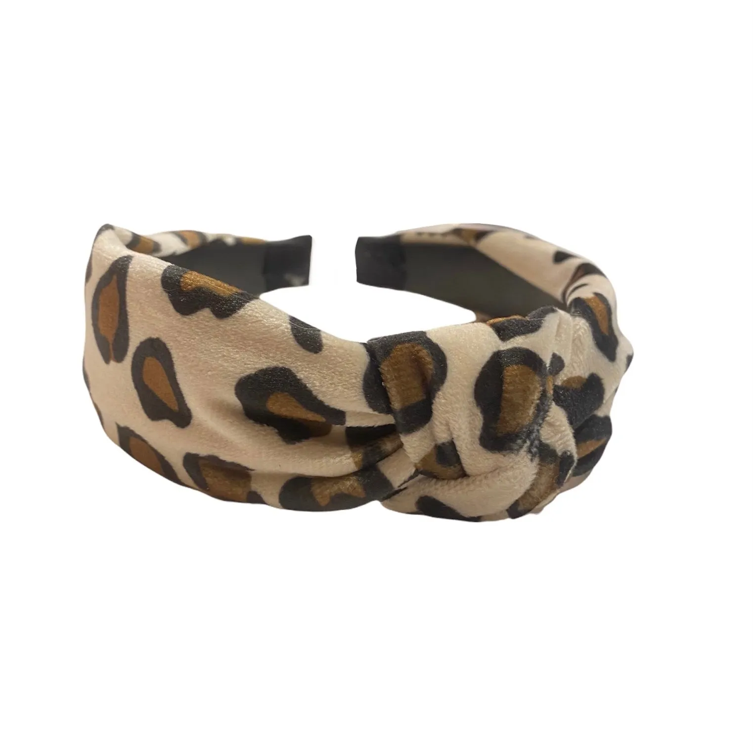 Abby Velvet Leopard Knot Headband