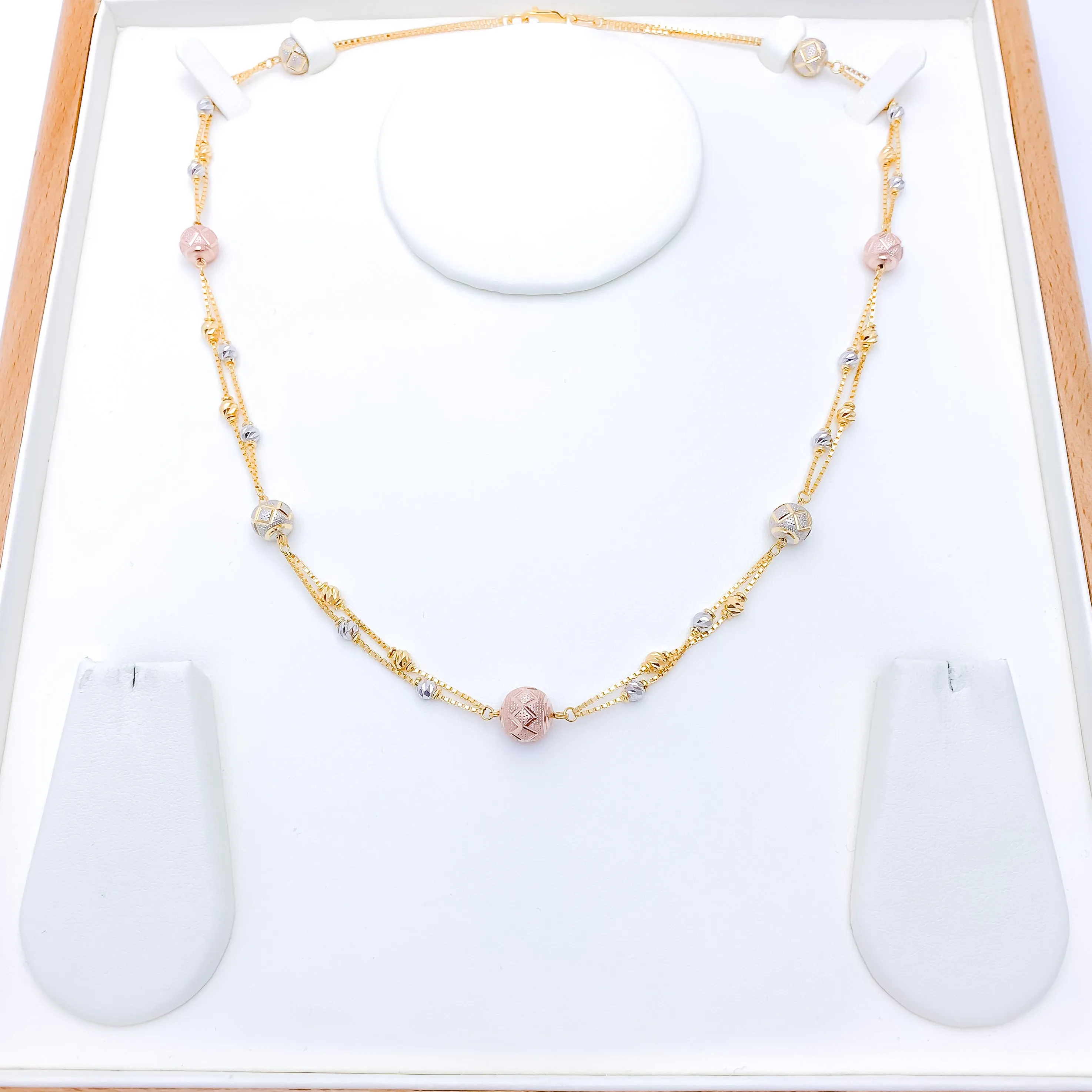 Accented Three-Tone Necklace - 19"