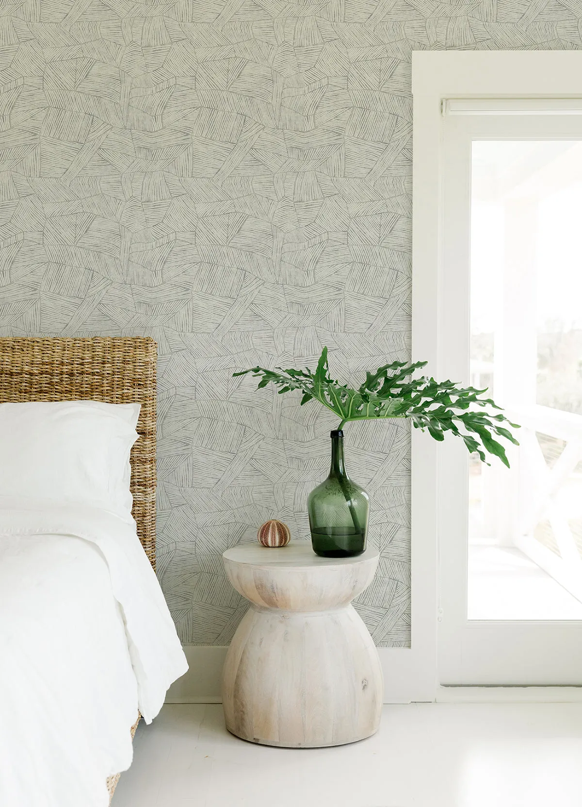 Aldabra Grey Textured Geometric Wallpaper  | Brewster Wallcovering