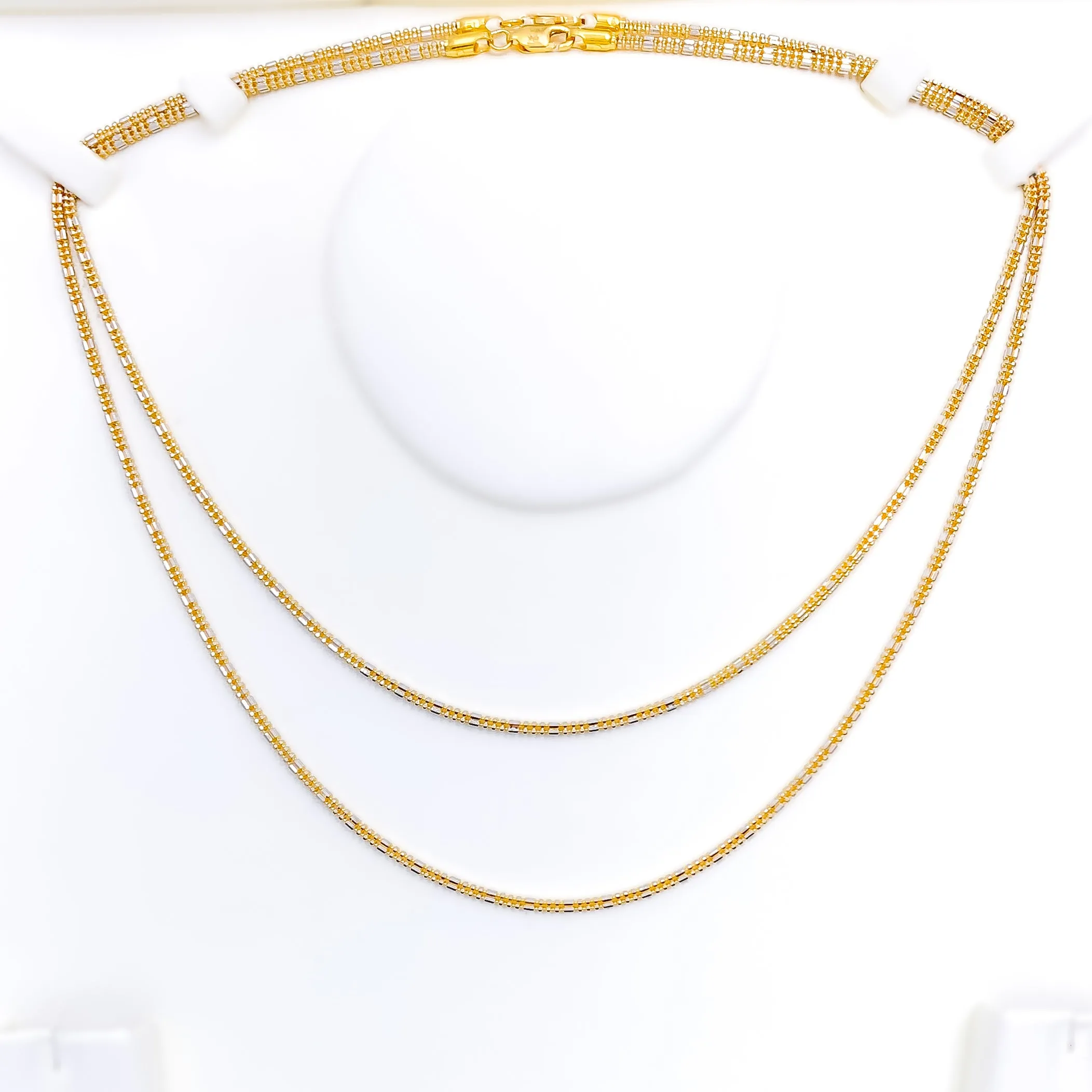 Alternating Two - Tone 22K Gold Chain - 16"