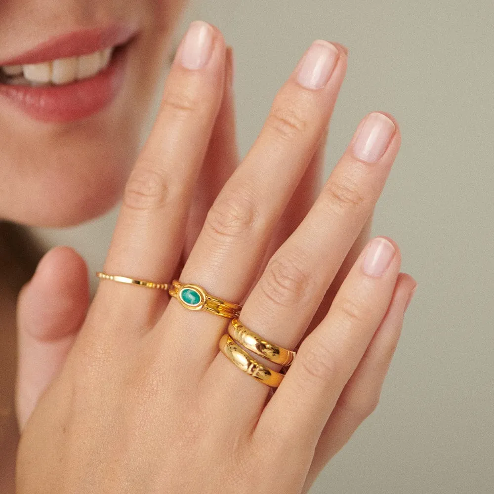 Amazonite Ring 18ct Gold Plate