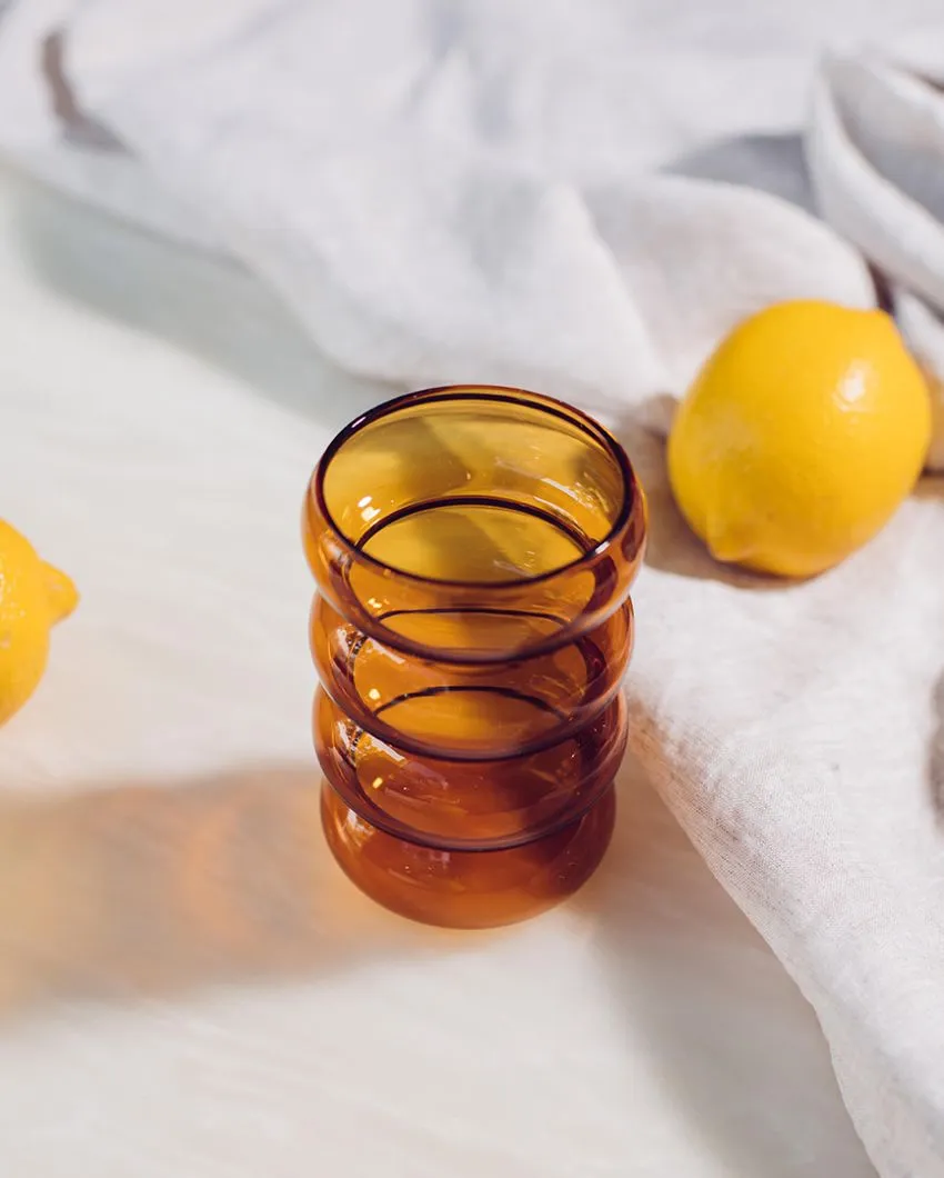 Amber Ring Glass | Set Of 4 | 3 x 3 x 4 inches