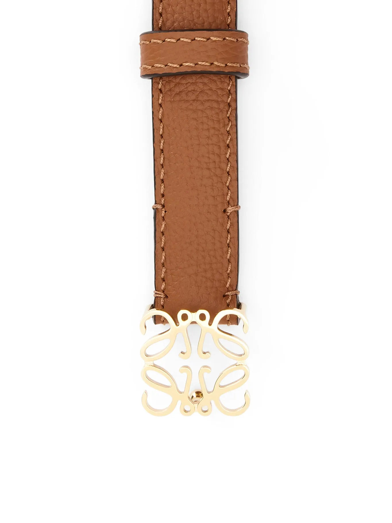 Anagram belt in pebble grain calfskin