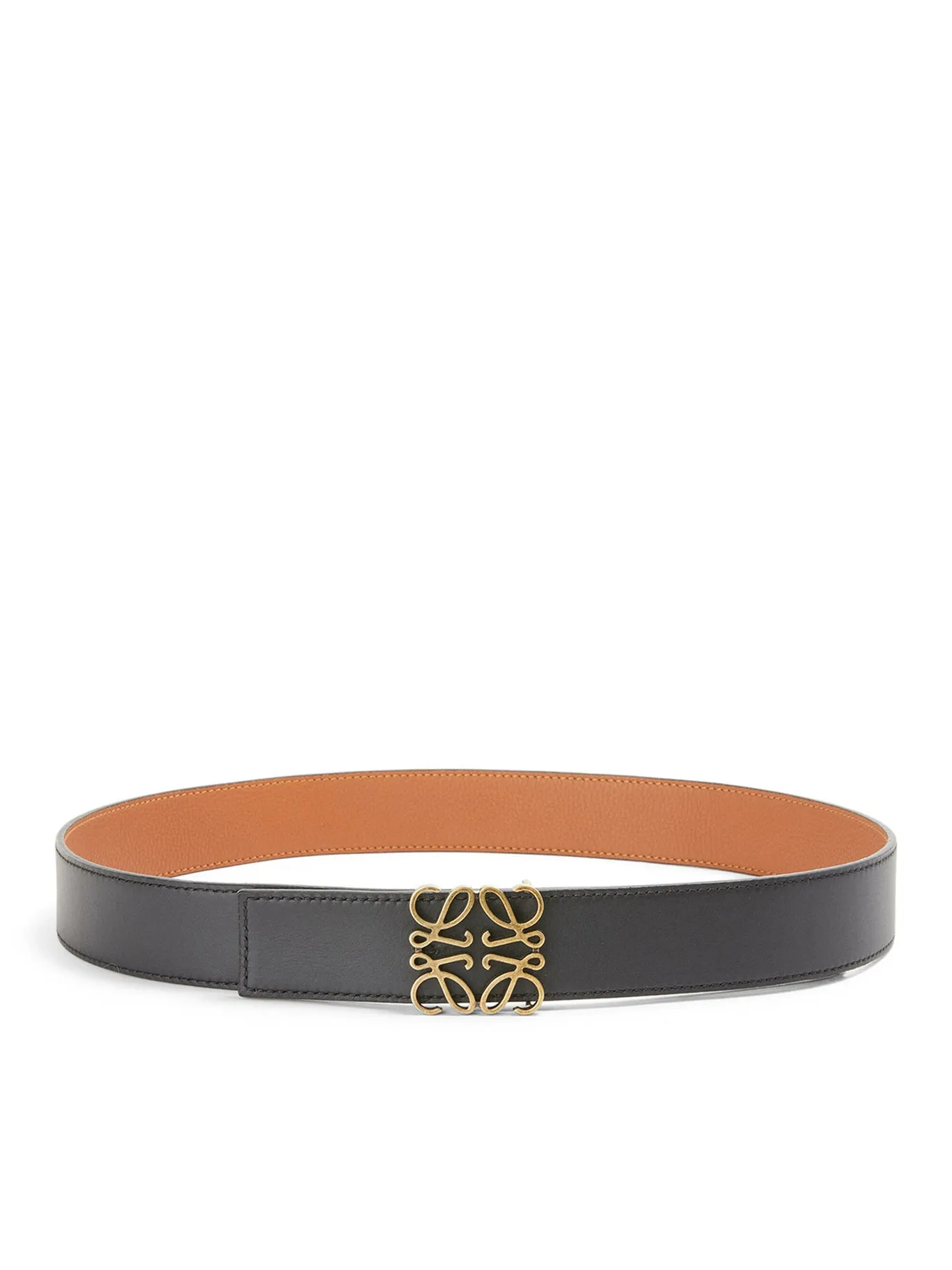 Anagram belt in soft grained calfskin and smooth calfskin