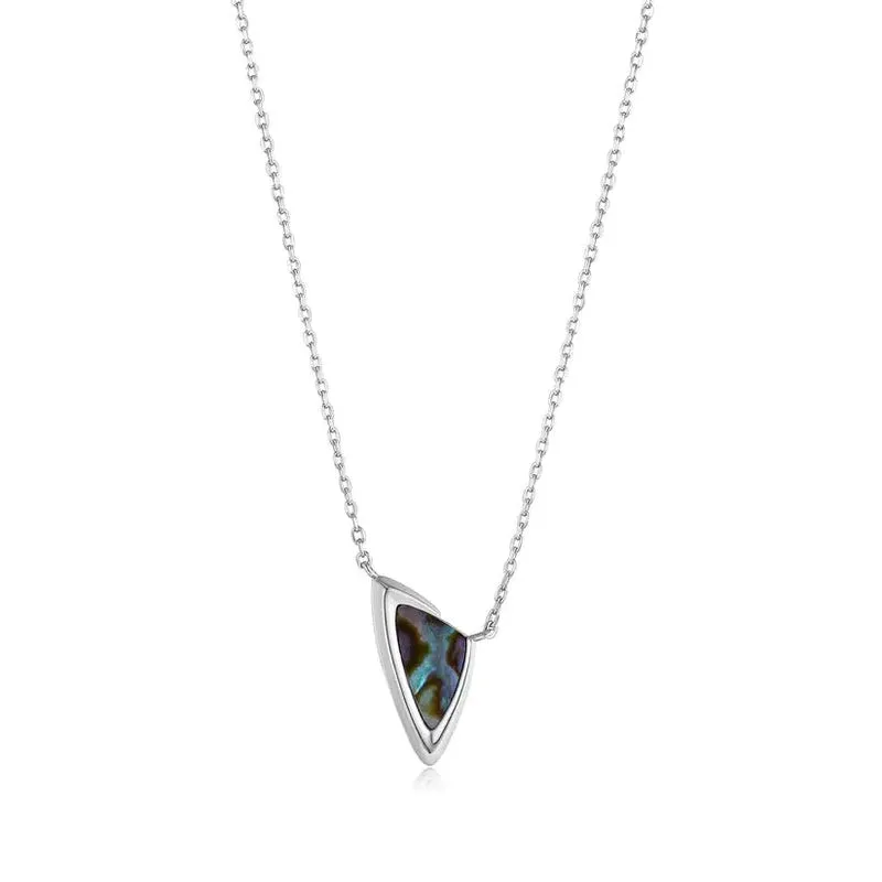 Ania Haie Silver Arrow Abalone Pendant Necklace