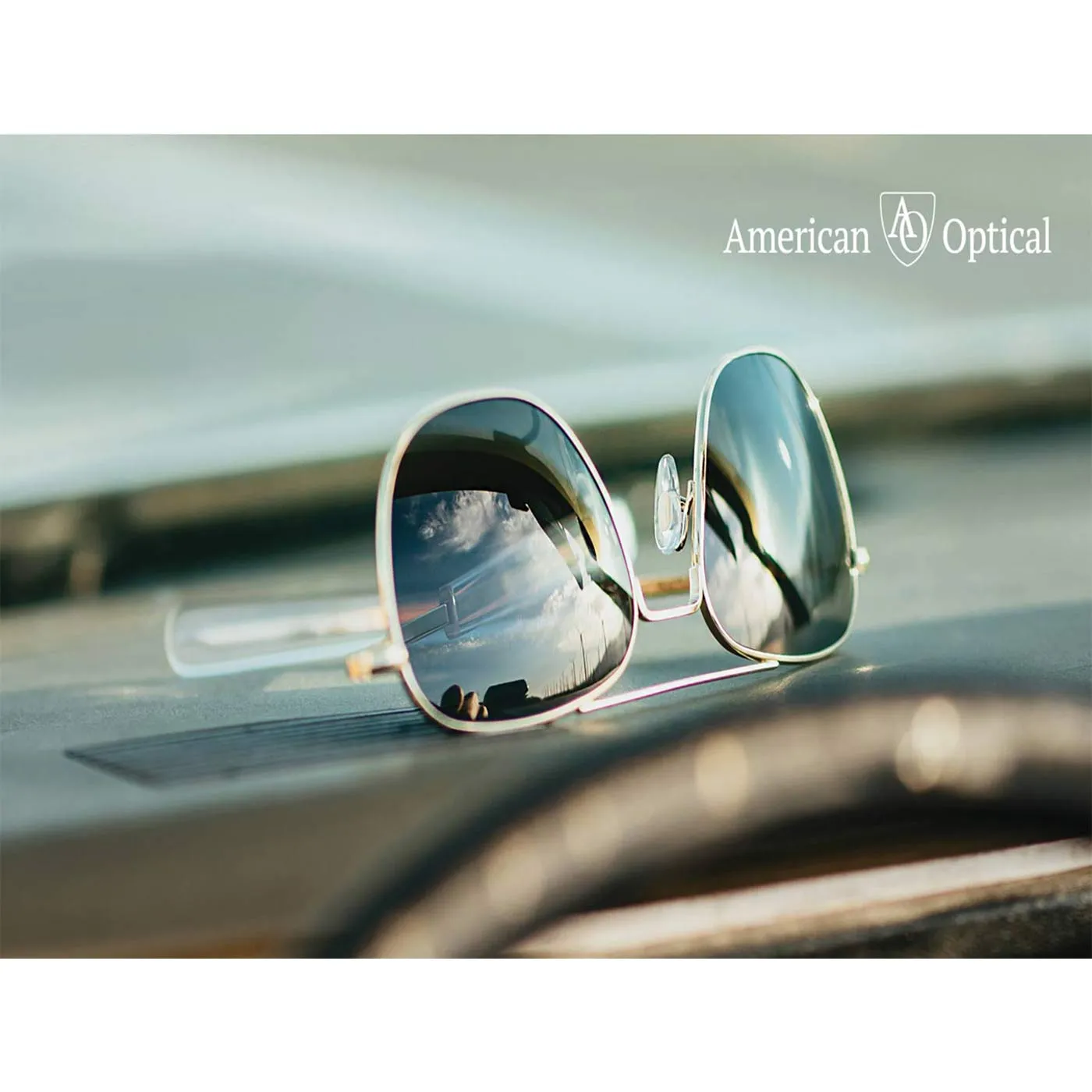 AO EYEWEAR | Original Pilot Sunglasses I Silver Grey