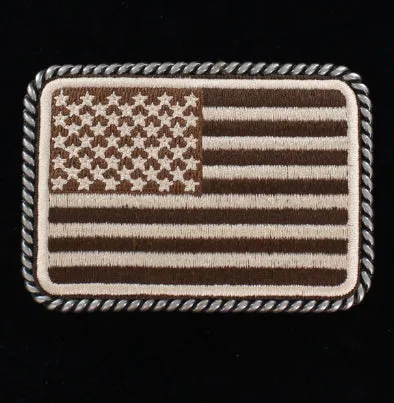 Ariat USA Flag Patch Rope Edge Belt Buckle A37010