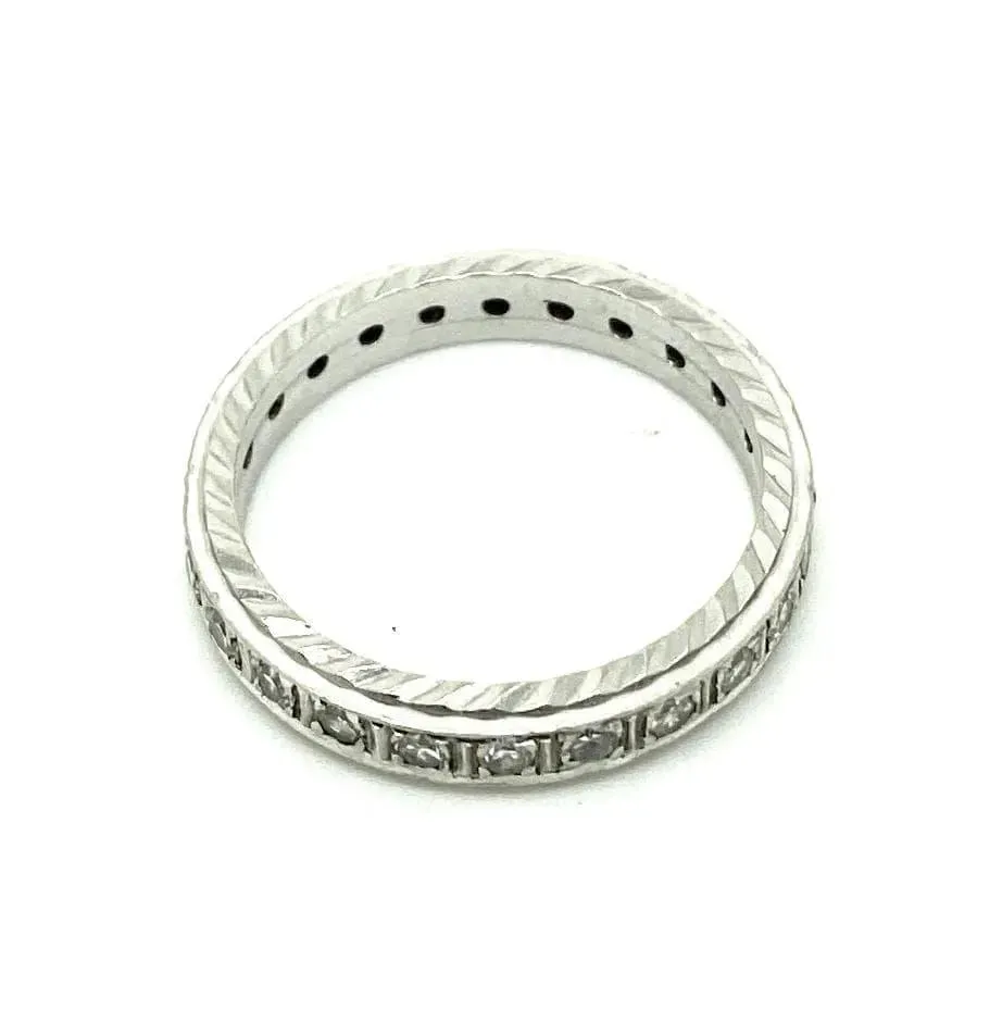 Art Deco 18ct White Gold Diamond Eternity Infinity Ring