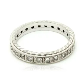 Art Deco 18ct White Gold Diamond Eternity Infinity Ring