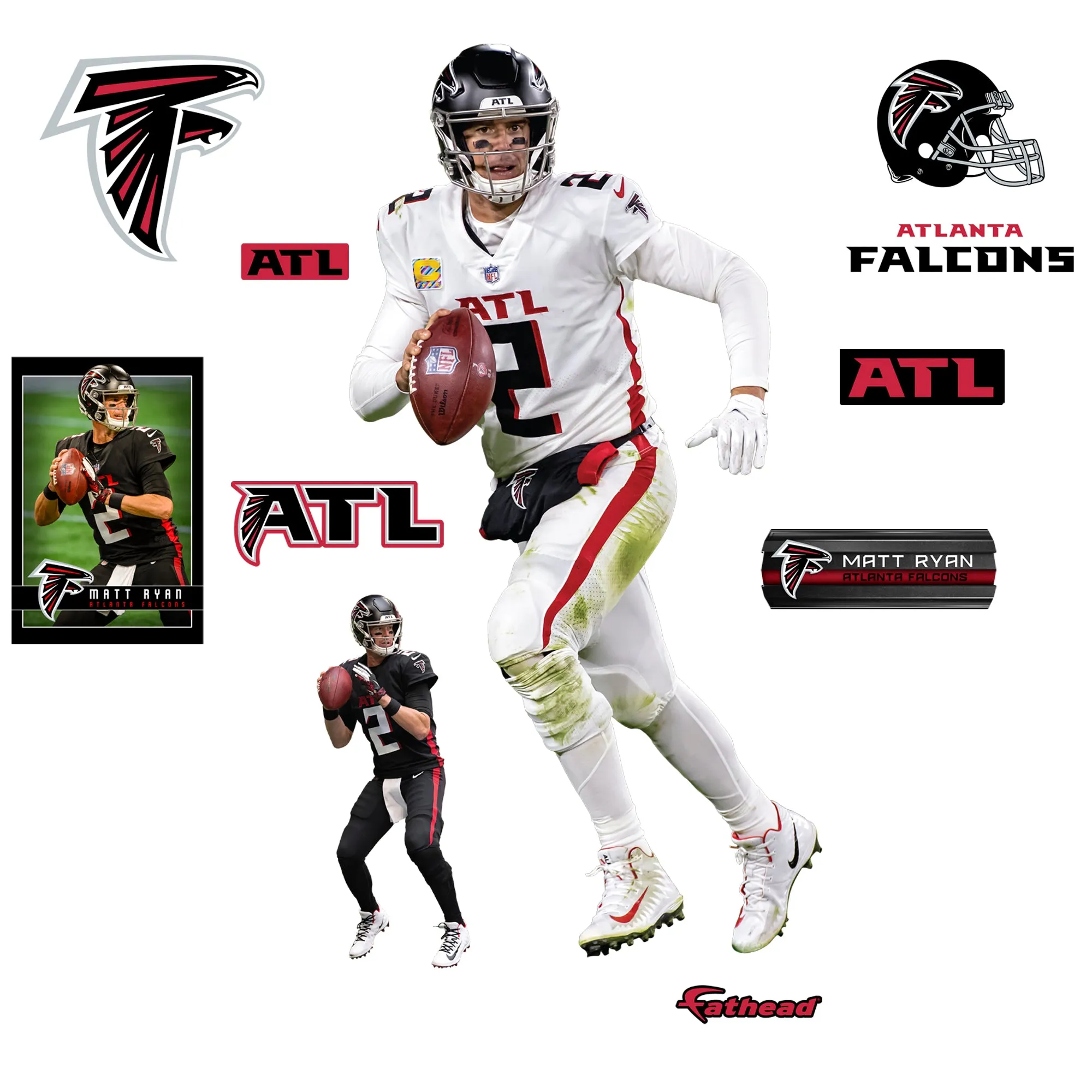 Atlanta Falcons: Matt Ryan         - Officially Licensed NFL Removable Wall   Adhesive Decal